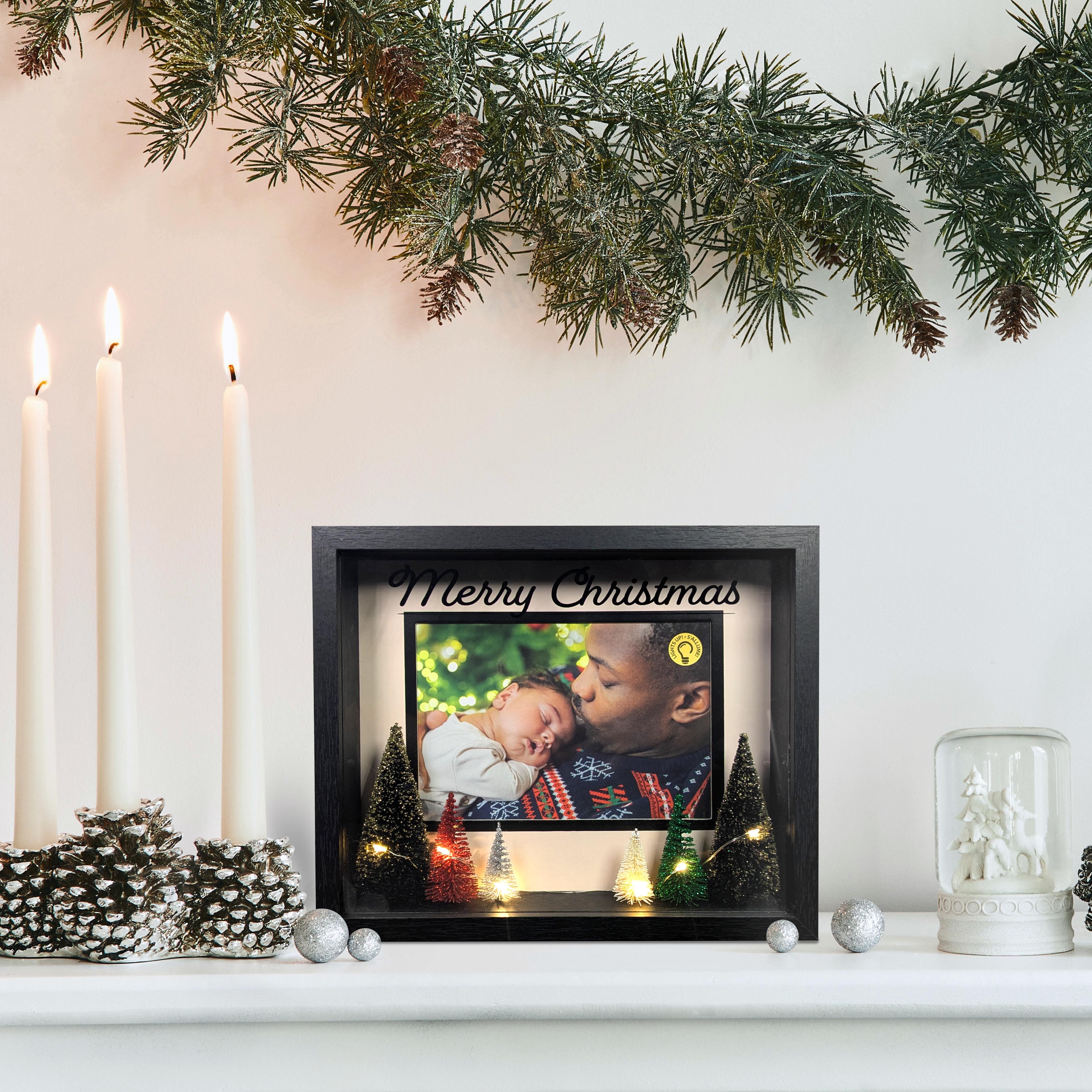 5&#x22; x 7&#x22; LED Merry Christmas Trees Tabletop Frame by Studio D&#xE9;cor&#xAE;