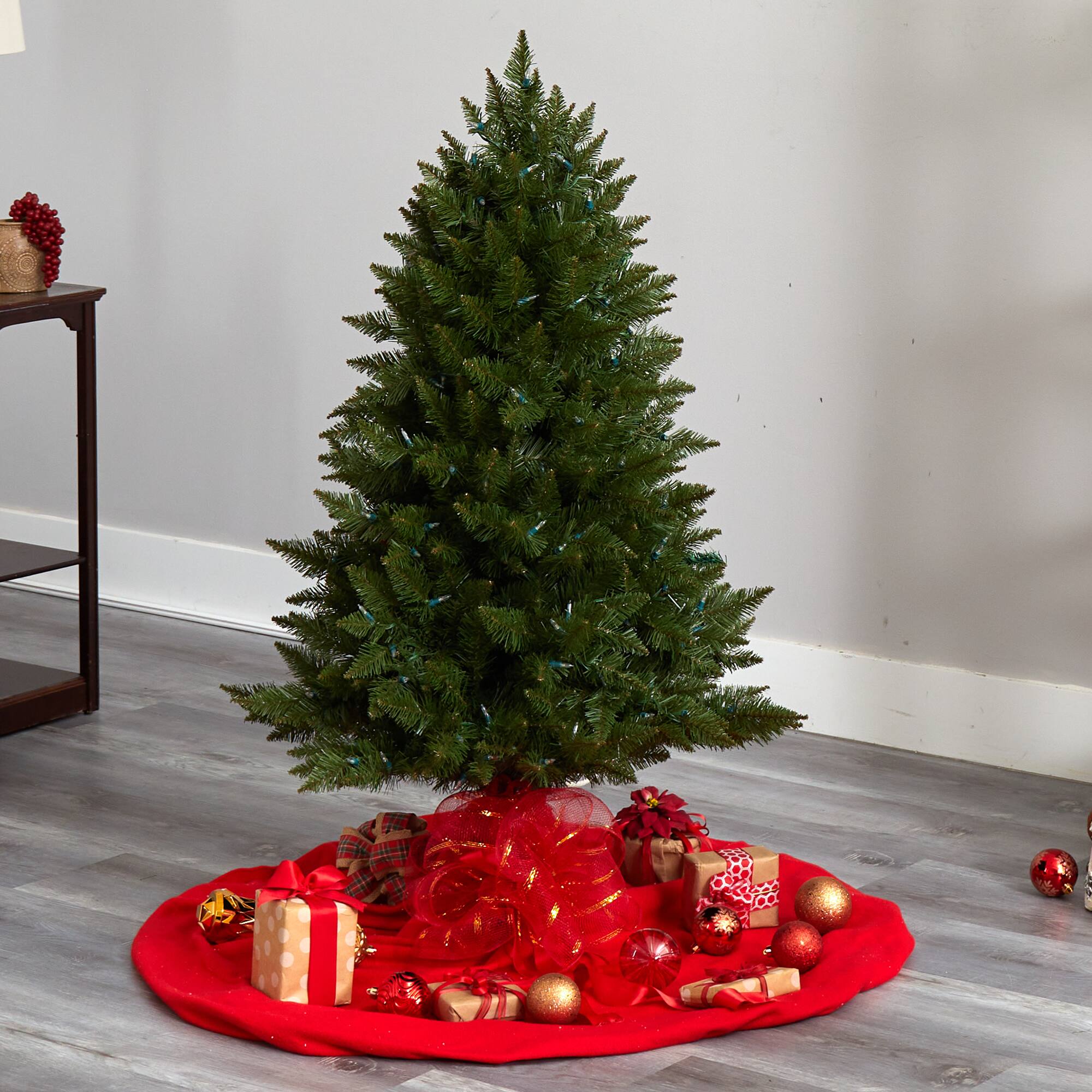 4ft. Pre-Lit Vermont Spruce Artificial Christmas Tree, Color Changing LED Lights