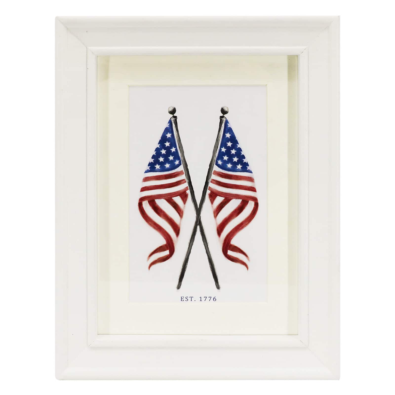 8&#x22; Double Flag Framed Tabletop D&#xE9;cor by Celebrate It&#x2122;