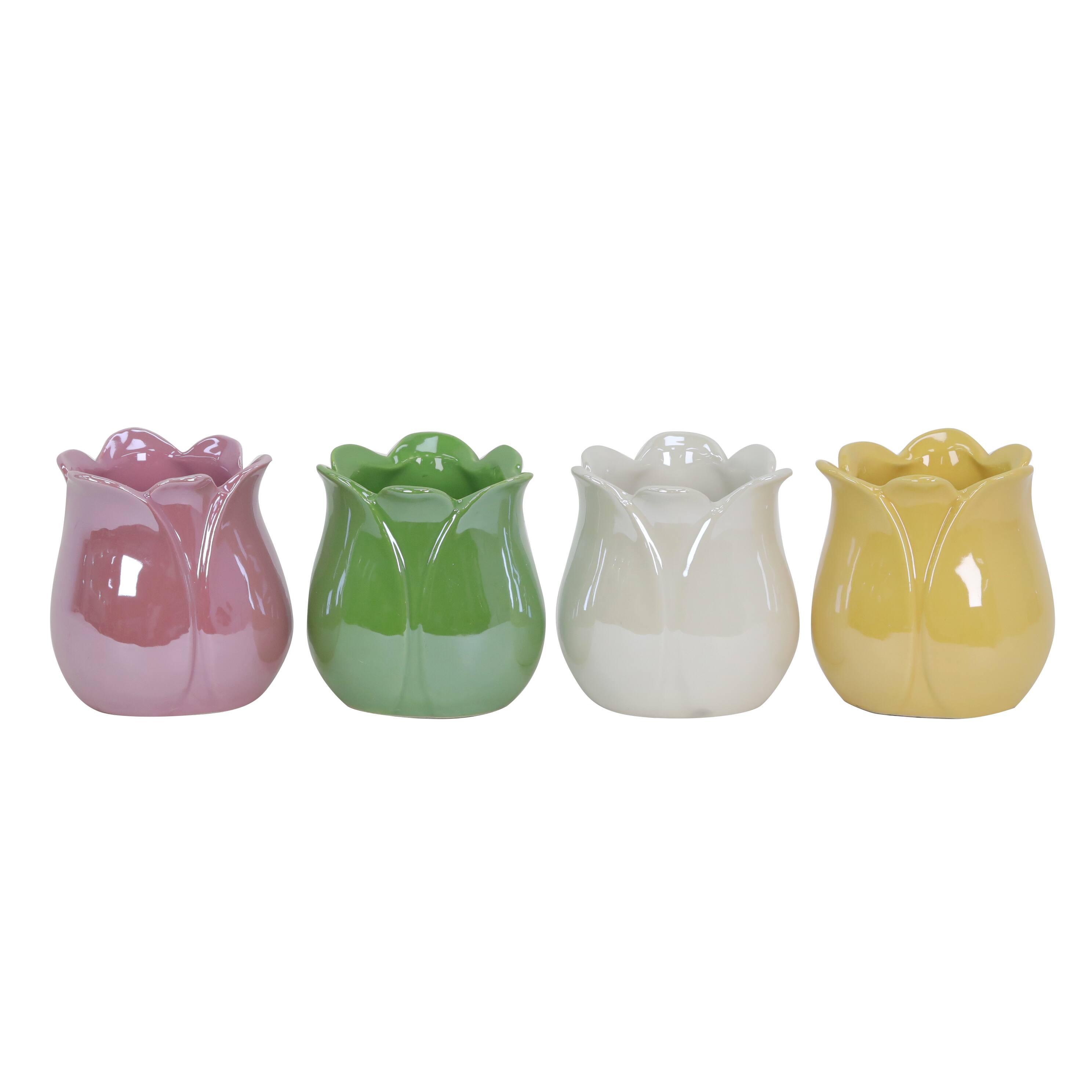 Assorted 4&#x22; Ceramic Tulip Planter by Ashland&#xAE;, 1pc.