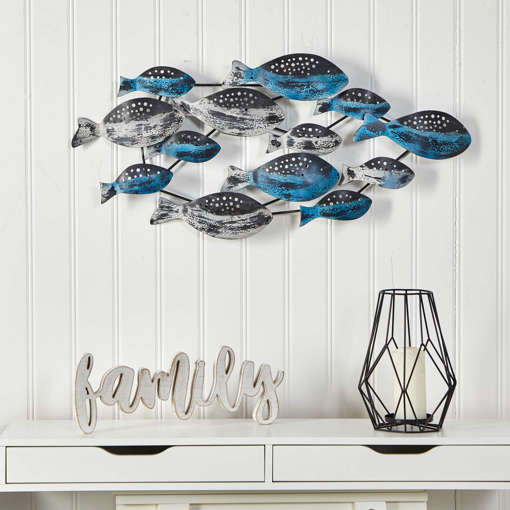 3ft. x 1.5ft. Coastal Fish Metal Wall Art Decor | Michaels