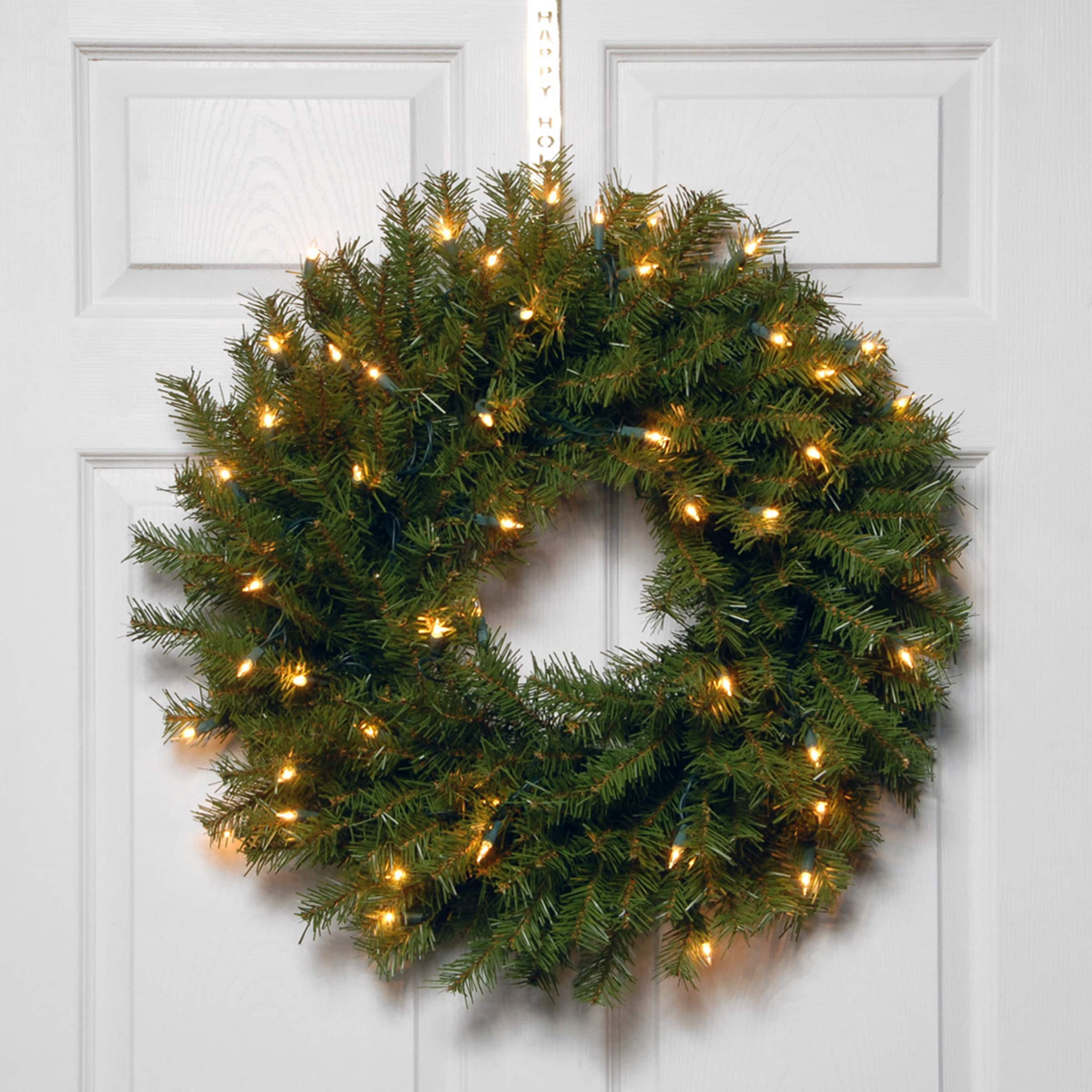 24" Norwood Fir Wreath With Warm White LED Lights