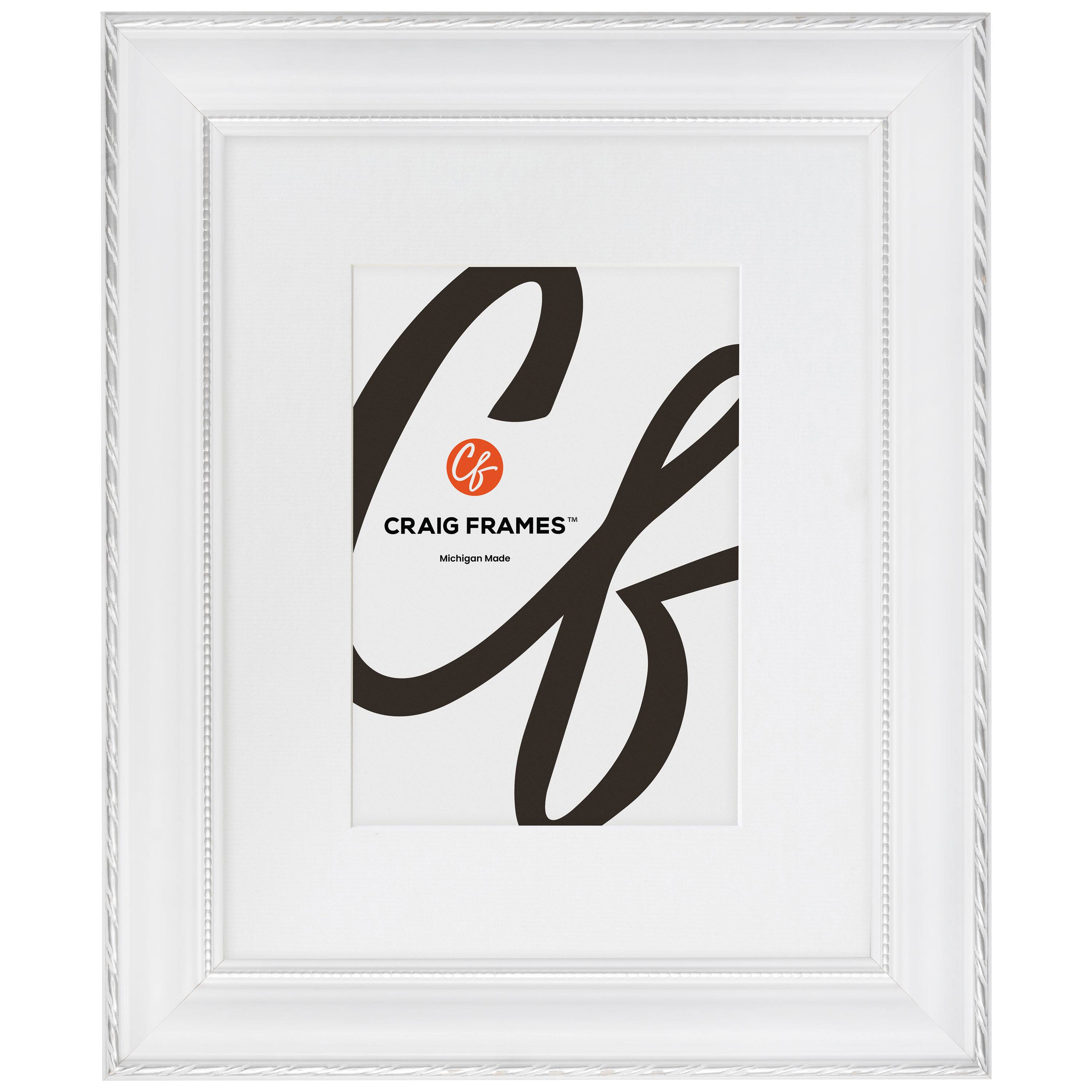 4 Pack Craig Frames Victoria White &#x26; Silver Picture Frame with Mat