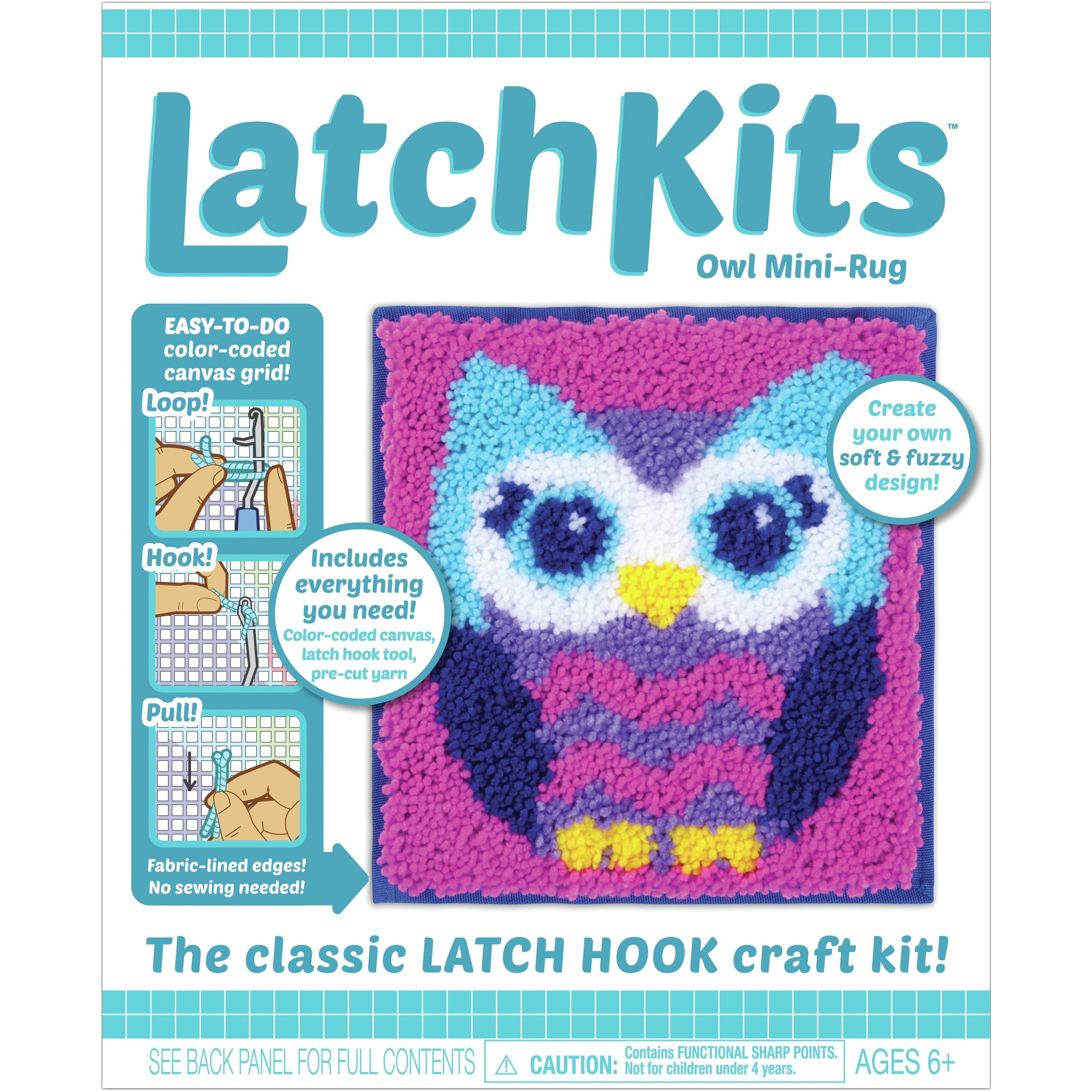 LatchKits Owl Mini-Rug, Arts & Crafts