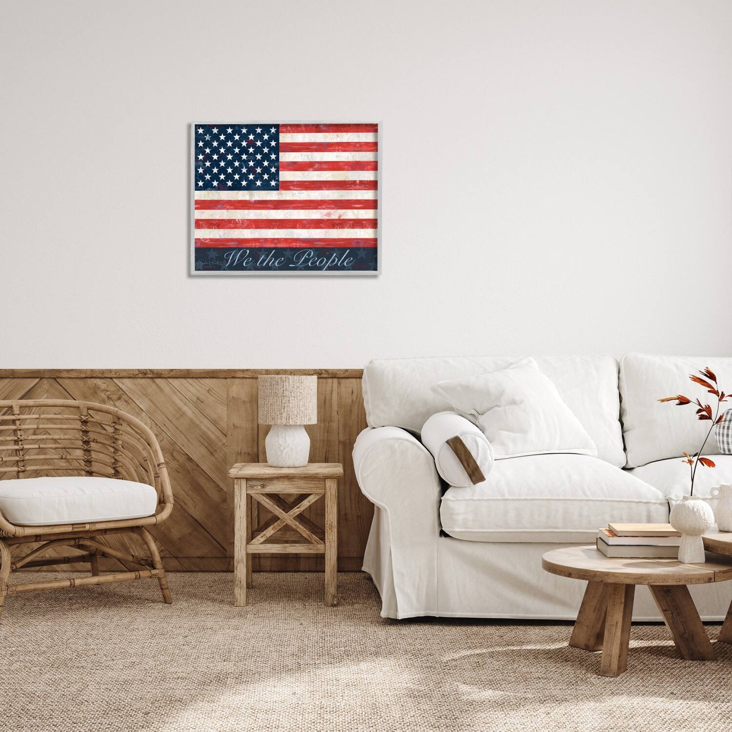 Stupell Industries We The People Flag Framed Giclee Art