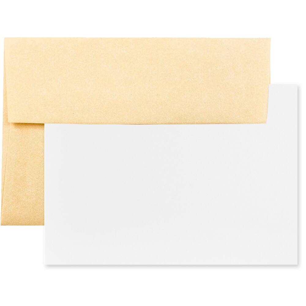 JAM Paper 4.37&#x22; x 5.75&#x22; Blank Greeting Cards Set with Parchment Envelopes, 25ct.