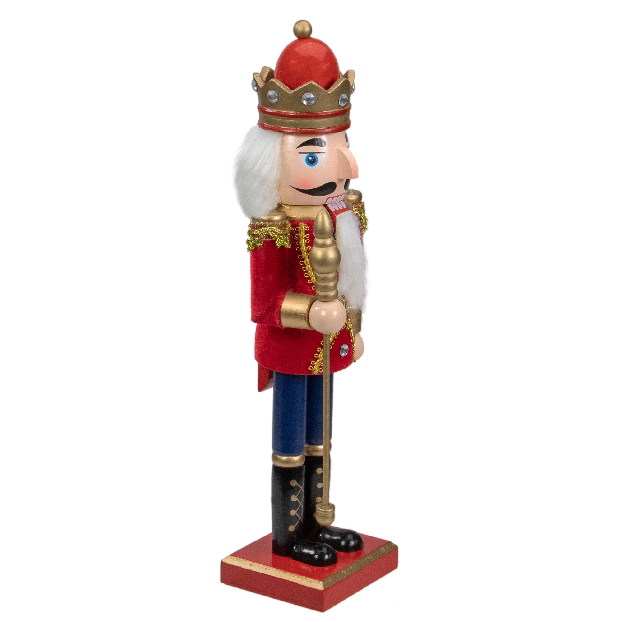 14&#x22; Wooden Nutcracker King with Scepter