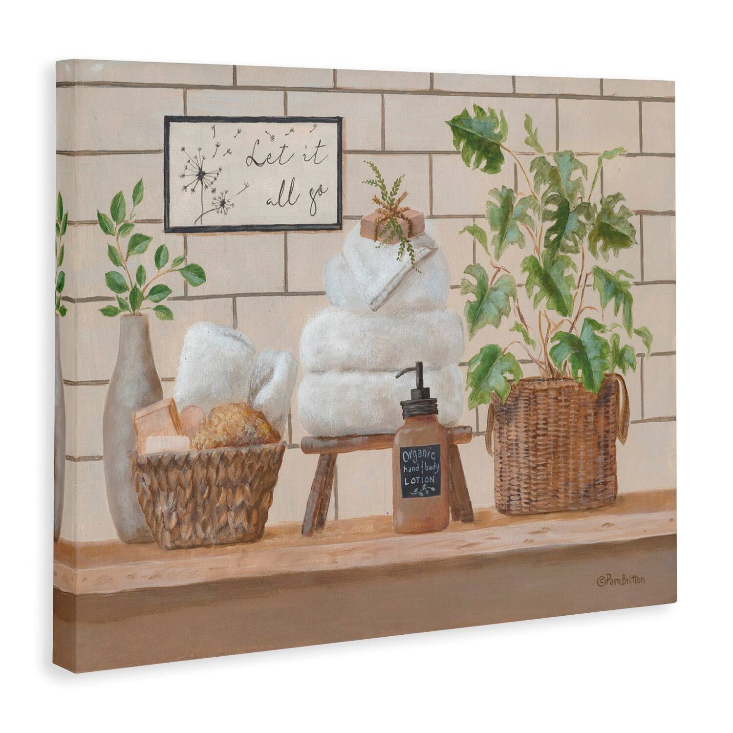 Stupell Industries Comforting Bathroom Spa Still Life Canvas Wall Art