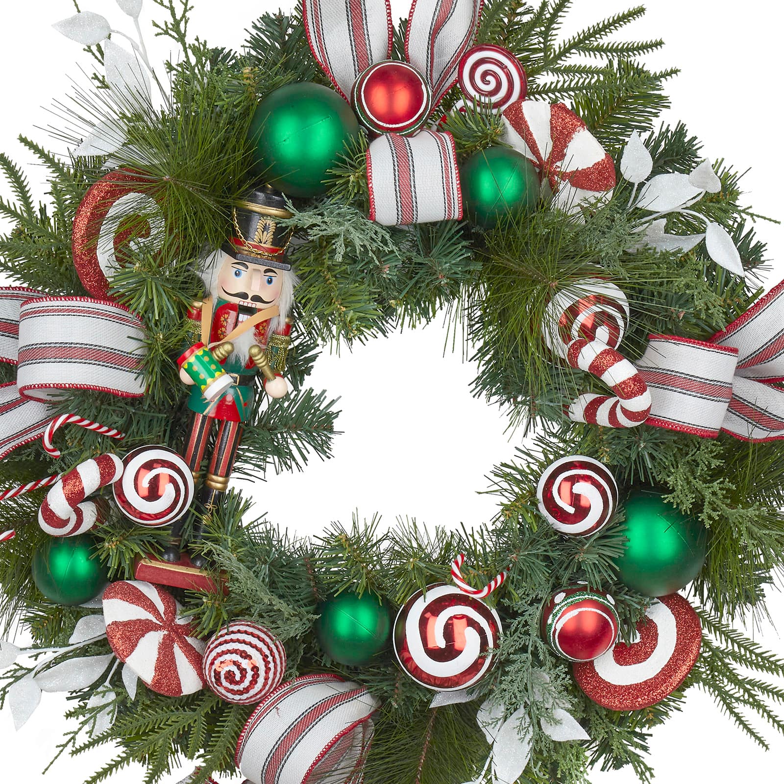 26&#x22; Peppermint &#x26; Candy Cane Nutcracker Wreath by Ashland&#xAE;