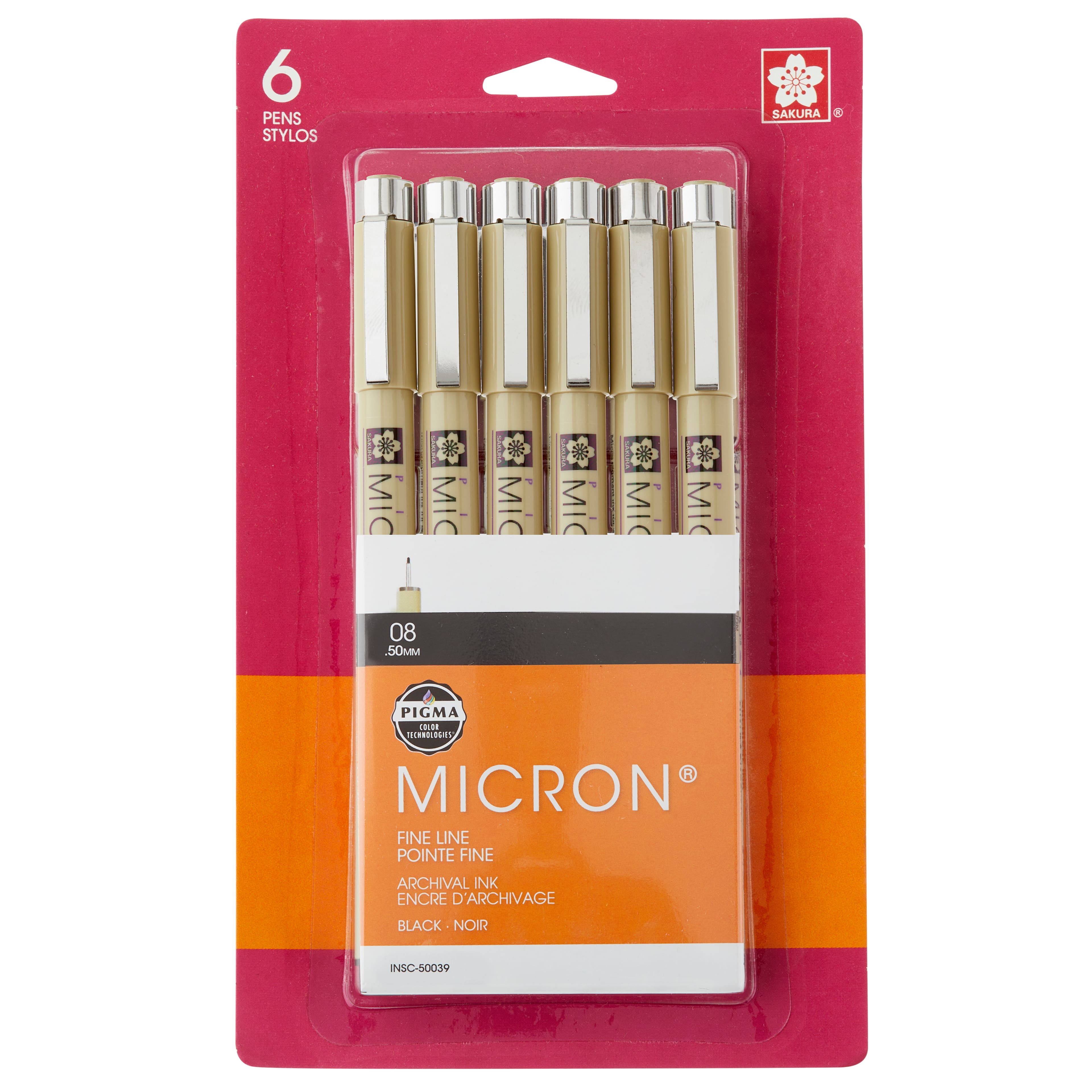 6 Packs: 6 ct. (36 total) Pigma&#xAE; Micron&#x2122; 08 Fine Line Black Pens
