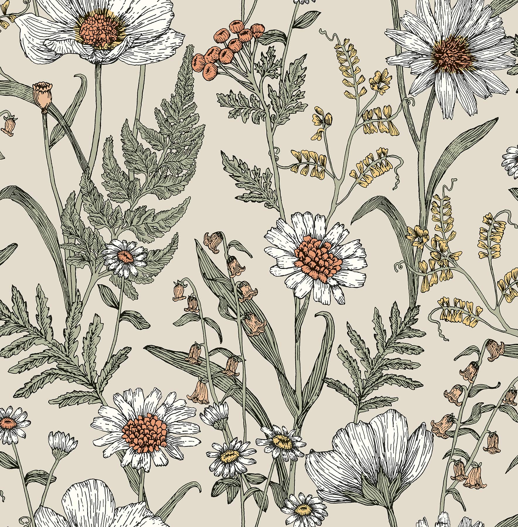 InHome Spring Meadow Peel &#x26; Stick Wallpaper