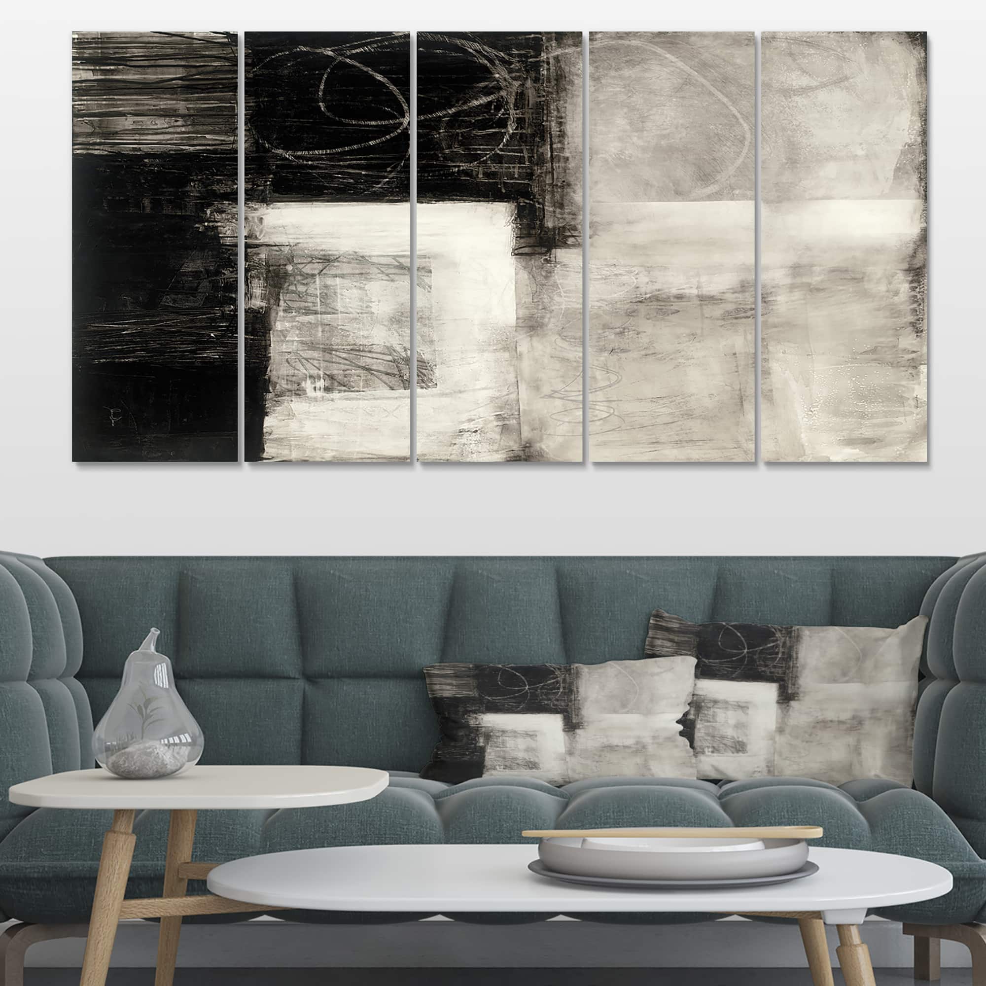 Designart - A Geometric Day II - Mid-Century Modern Canvas Artwork