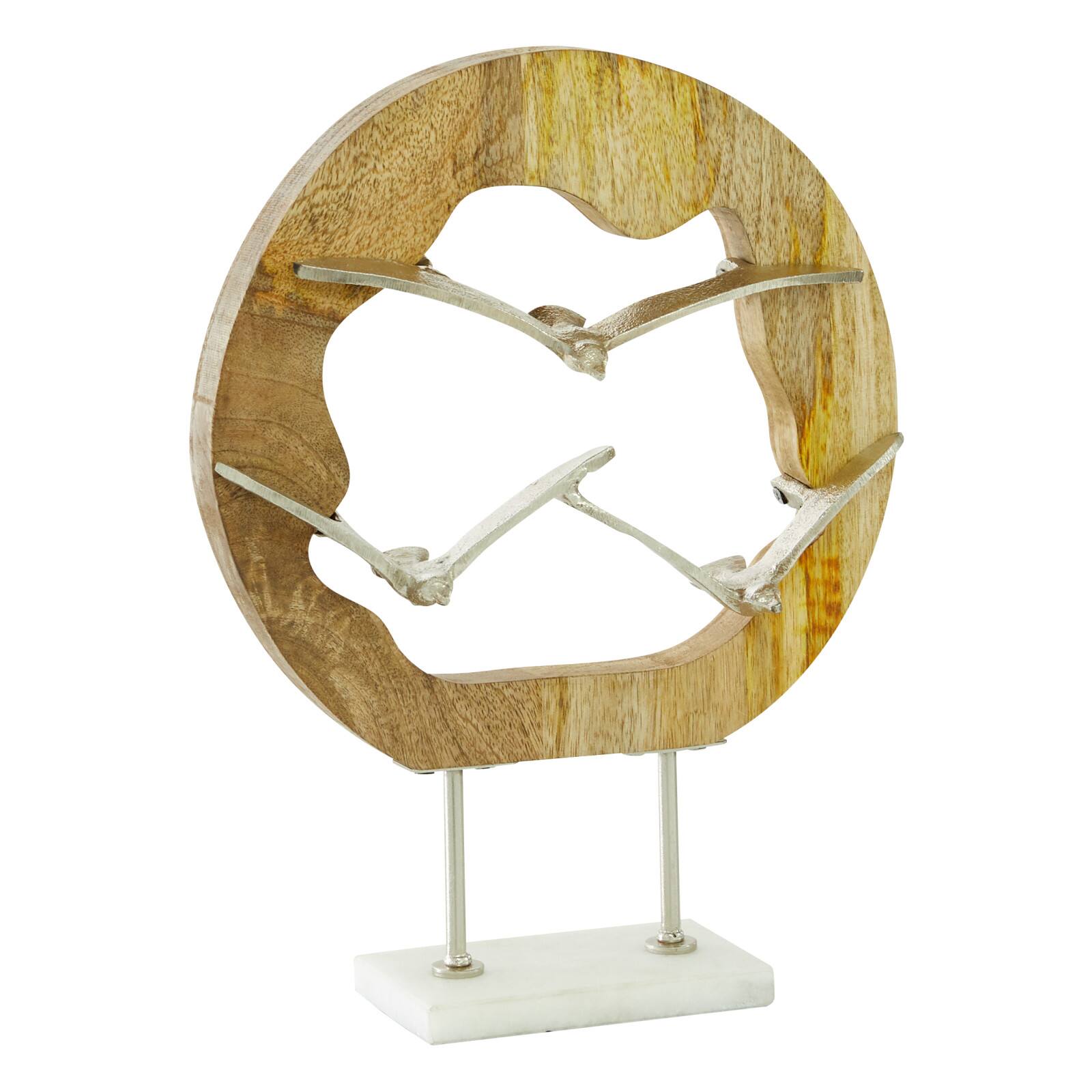 Silver Aluminum Contemporary Sculpture, Bird 13&#x22; x 10&#x22; x 3&#x22;