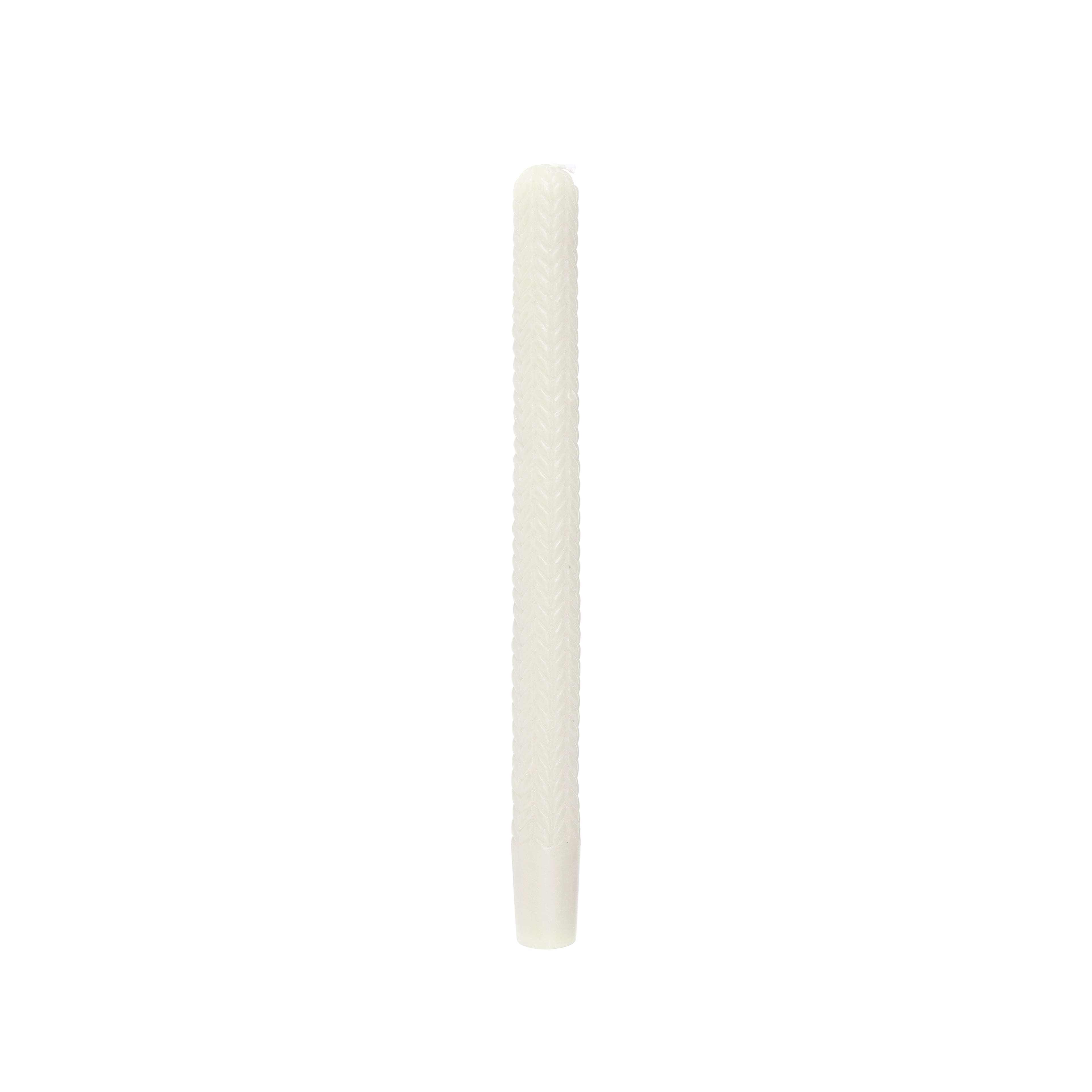 10&#x22; Cream Unscented Knit Taper Candles by Ashland&#xAE;, 2ct.