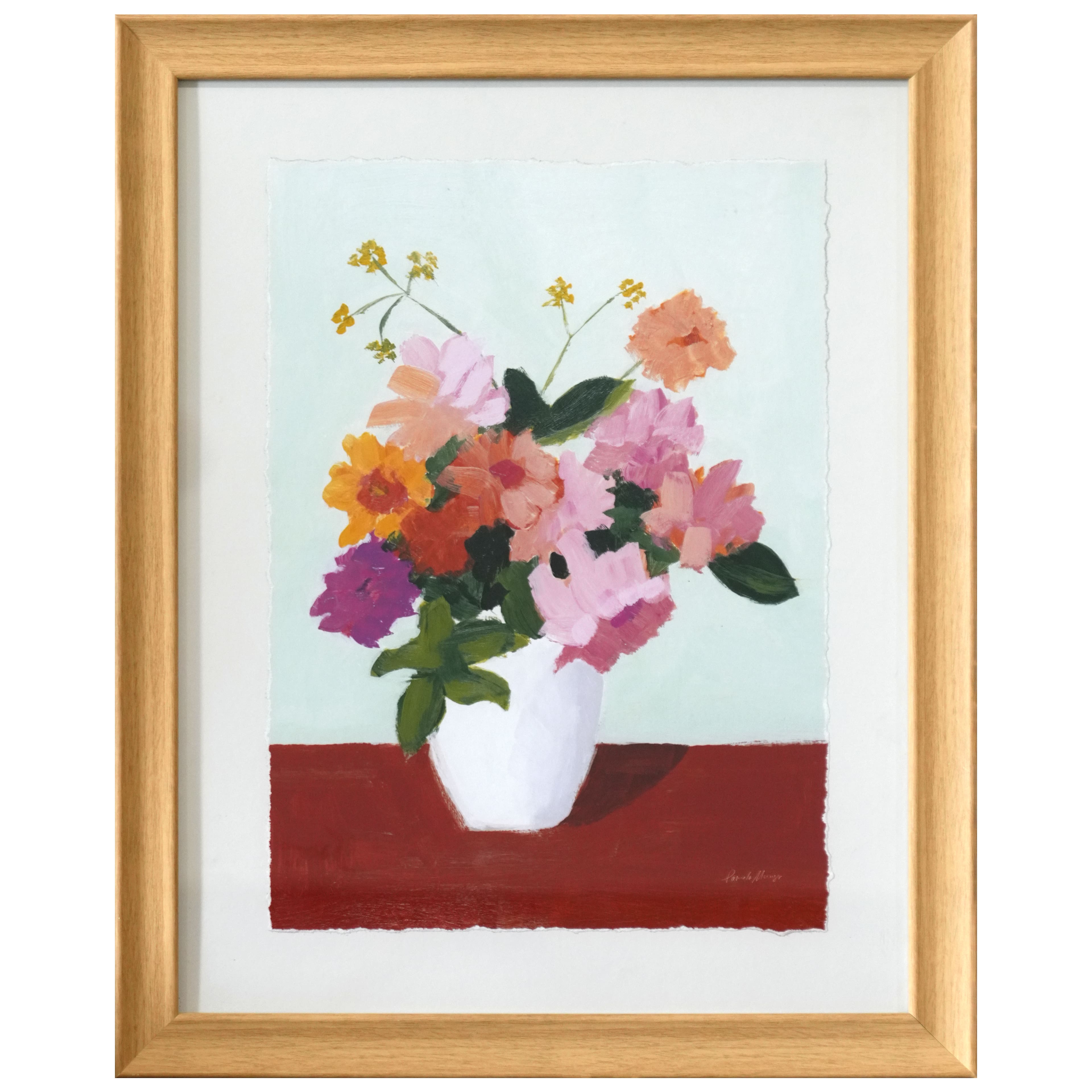 20&#x22; Pink, Coral &#x26; Orange Flower Still Life Wall Art by Ashland&#xAE;