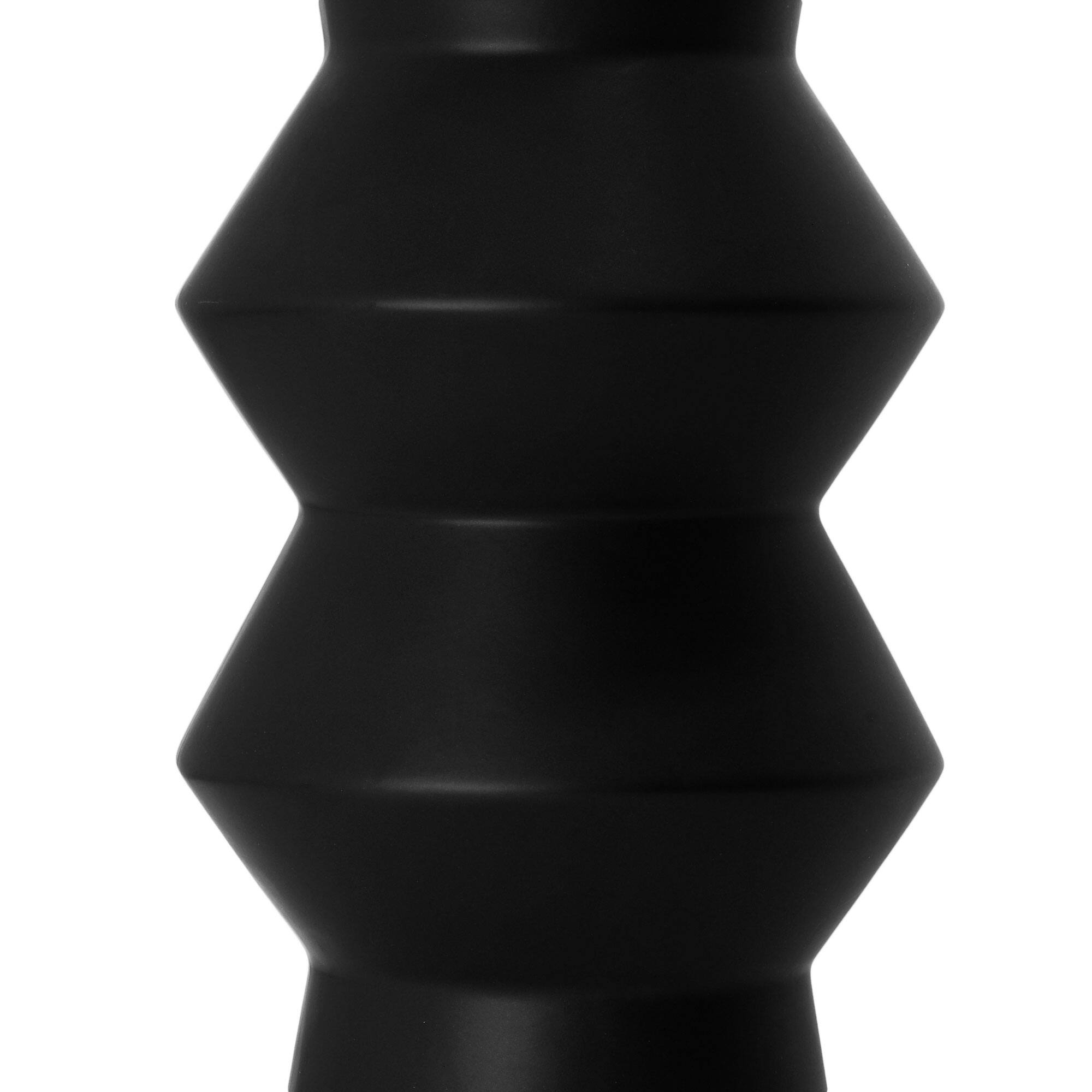 American Art Decor 11&#x22; Black Contemporary Shaped Ceramic Vase