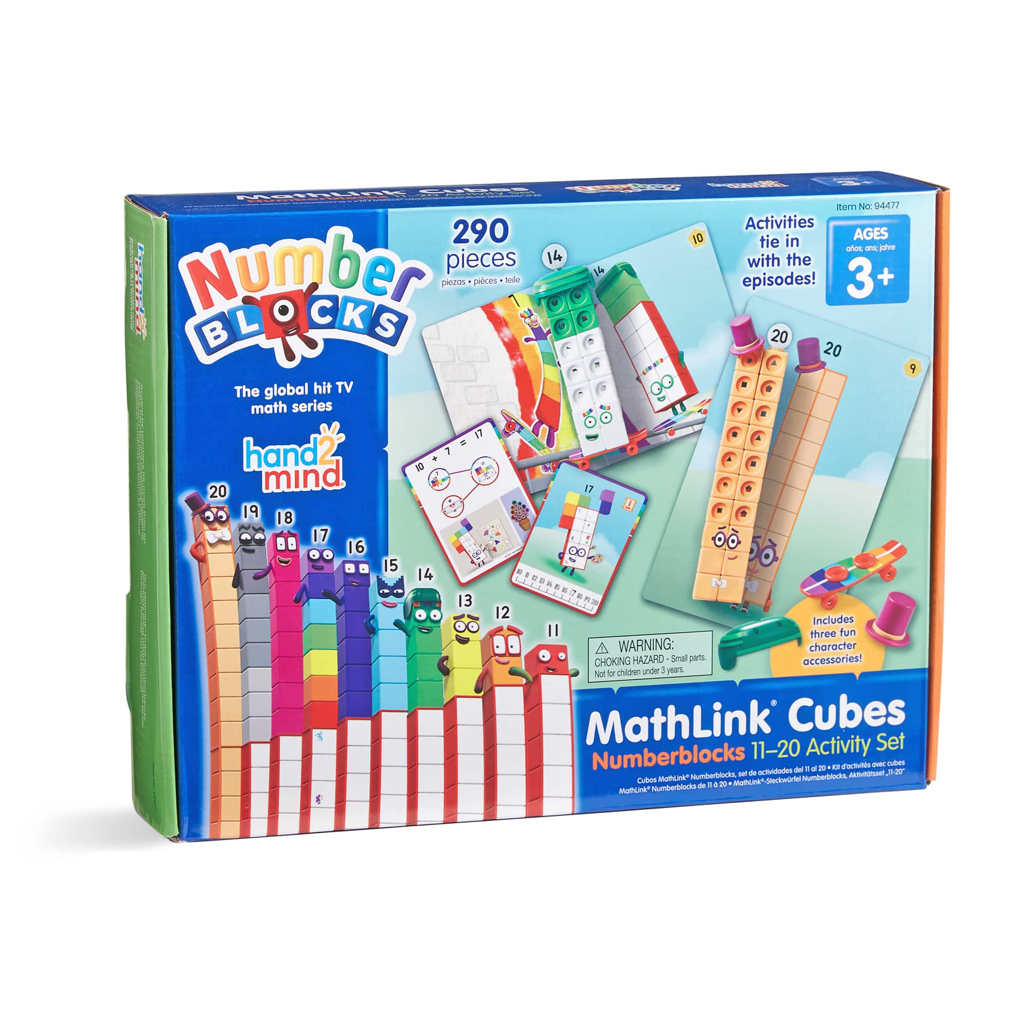 Hand2mind® Numberblocks MathLink® Cubes 11-20 Activity Set