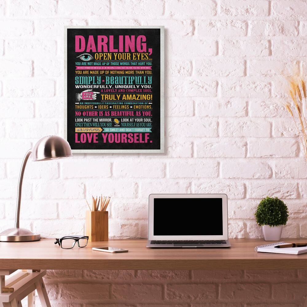 Stupell Industries Neon Darling Love Yourself Canvas Wall Art