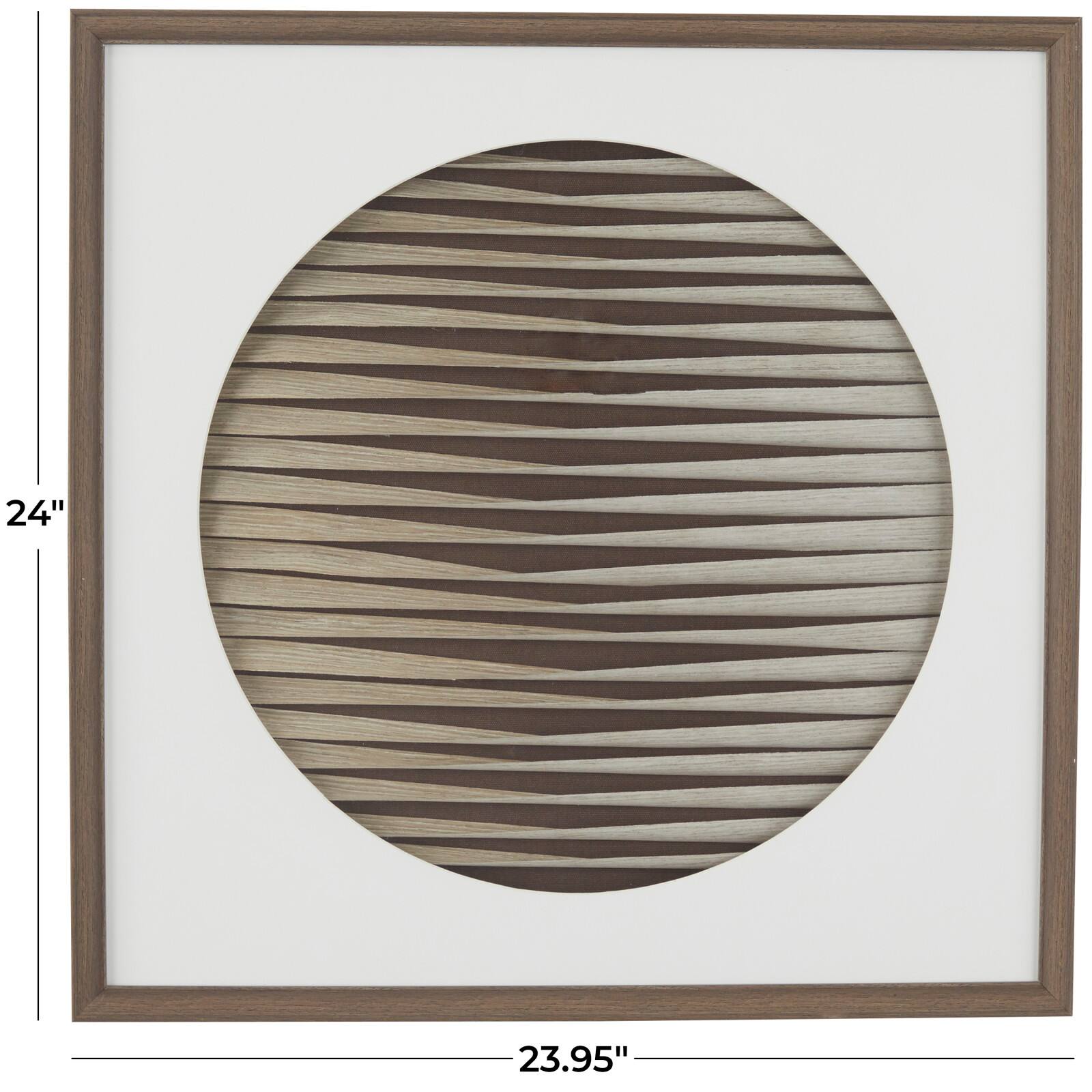 Brown Wood Contemporary Shadow Box, 24" x 2" x 24"