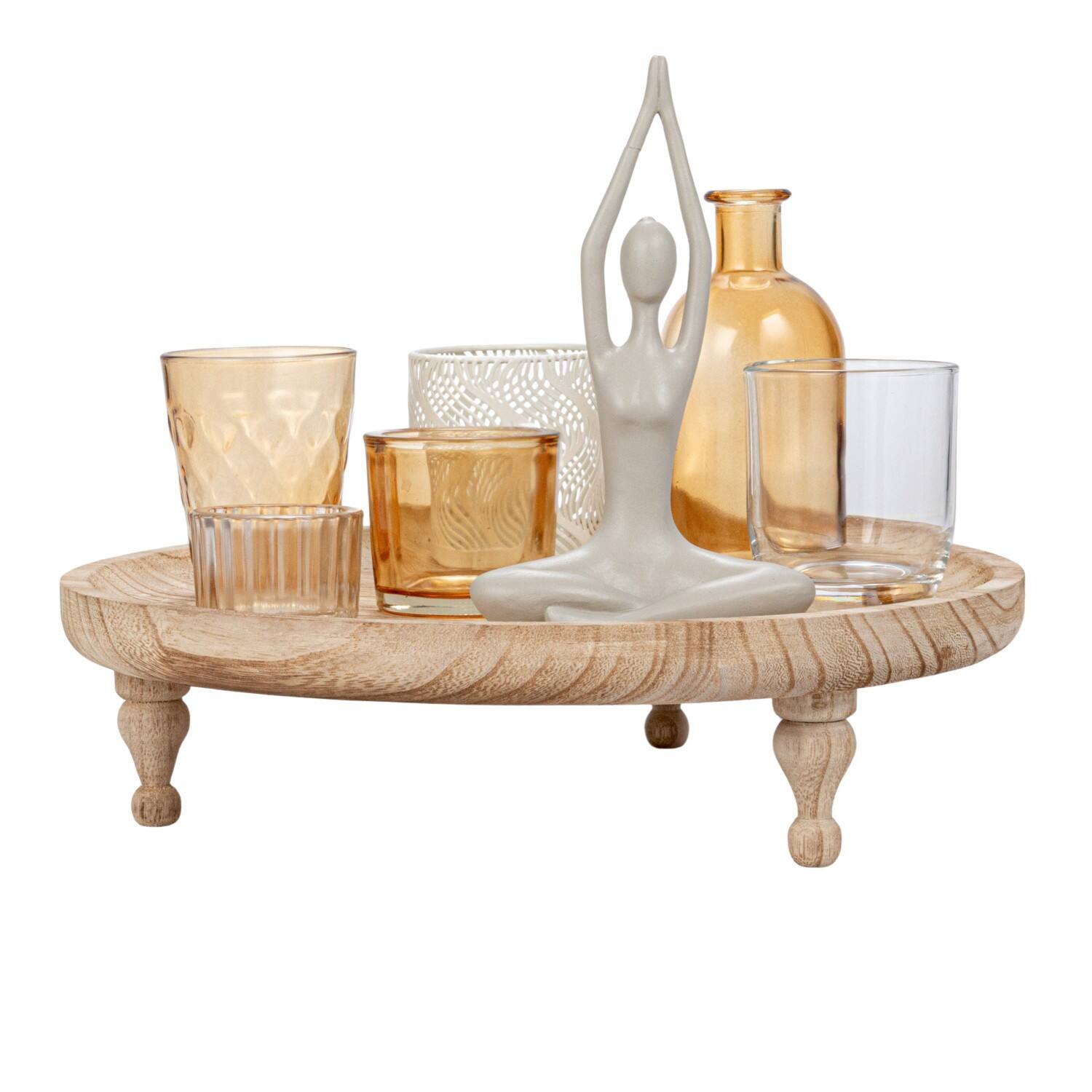 Hello Honey® Yoga Figure & Glass Votive Candle Holder Set