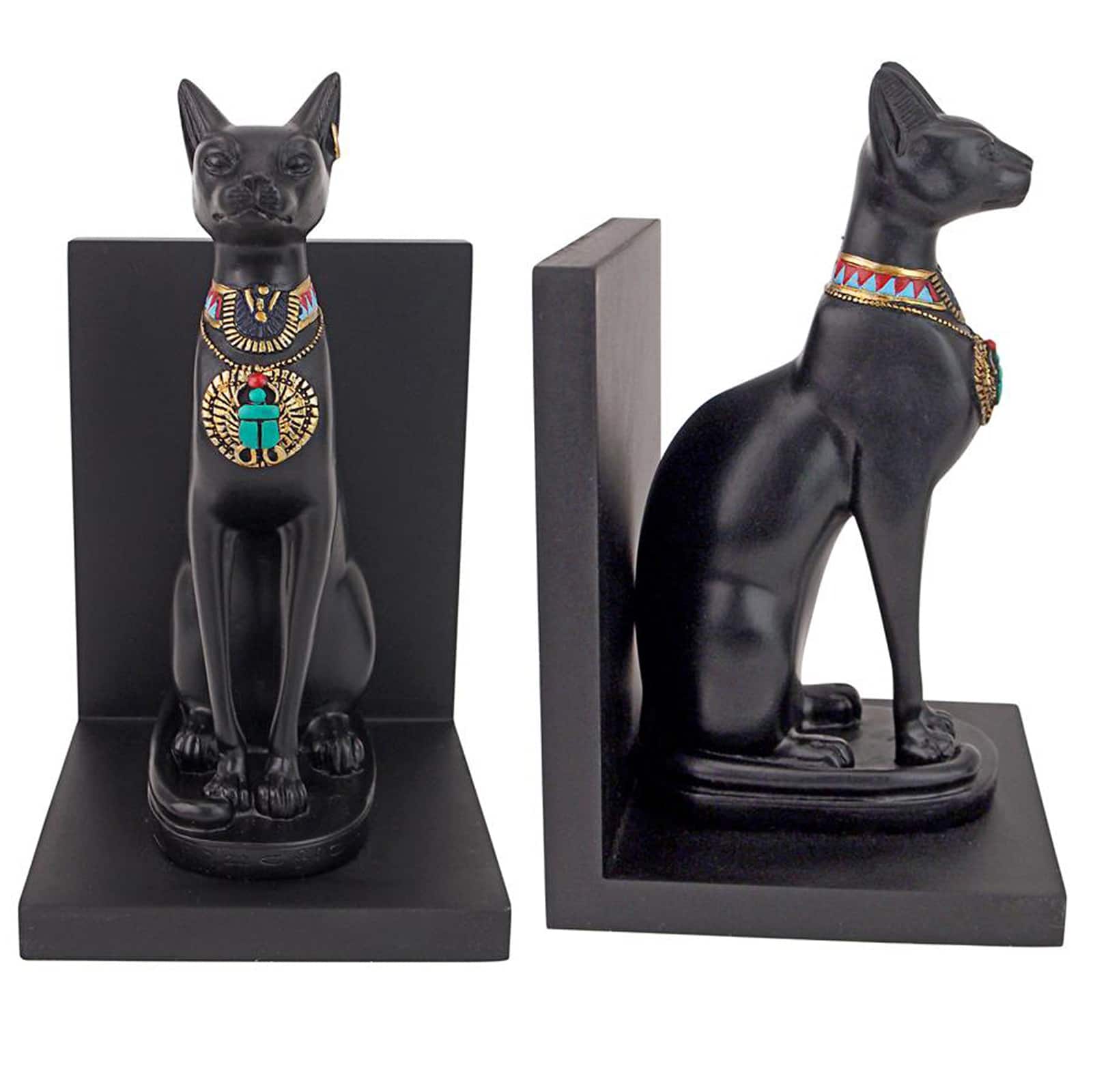 Design Toscano 8.5&#x22; Bastet Cat Goddess of Ancient Egypt Sculptural Bookends