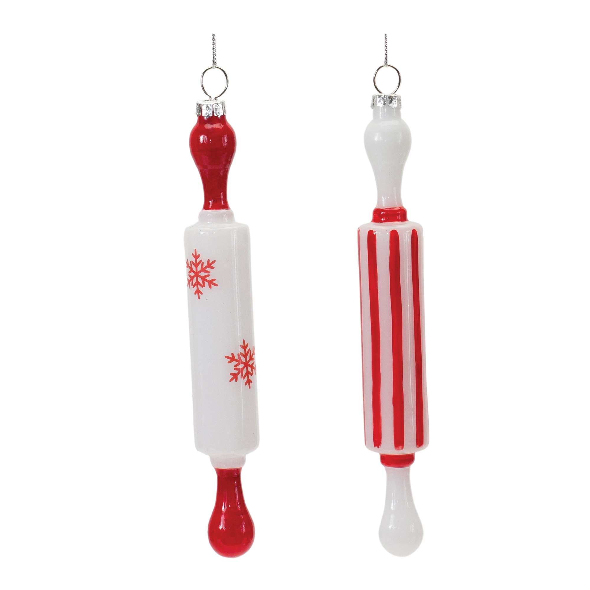 12ct. 8&#x22; Glass Rolling Pin Ornaments