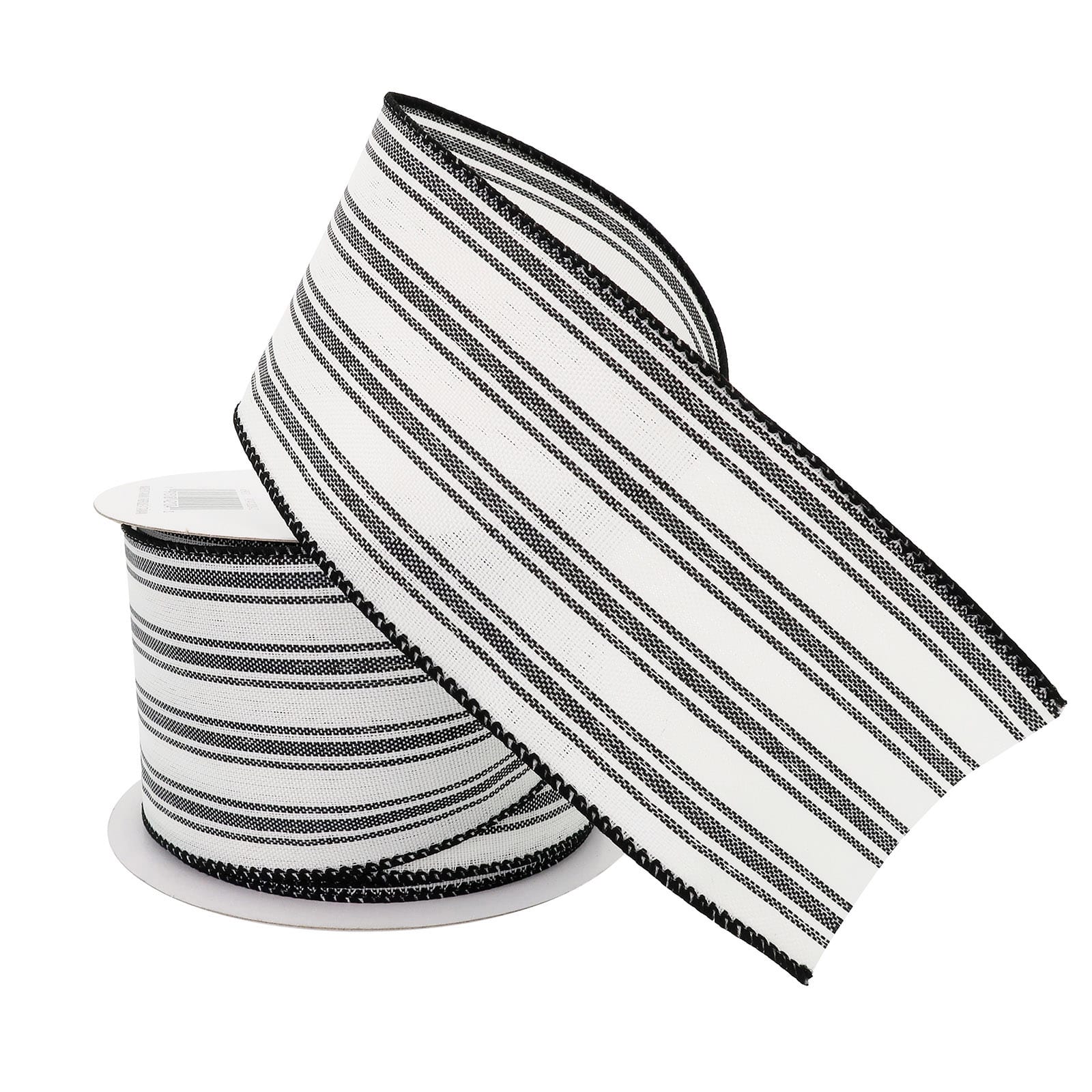2.5&#x22; Faux Linen Wired Stripe Ribbon by Celebrate It&#x2122;