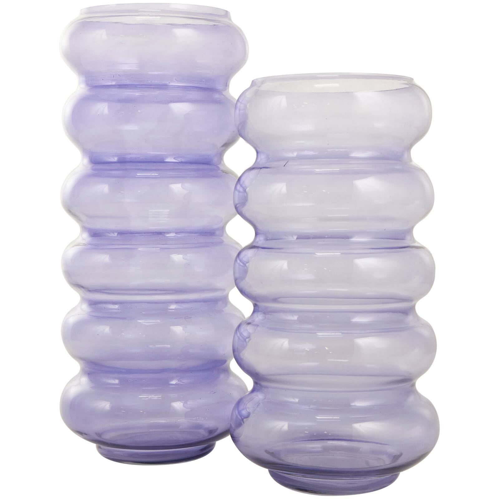 Purple Glass Bubble Vase Set