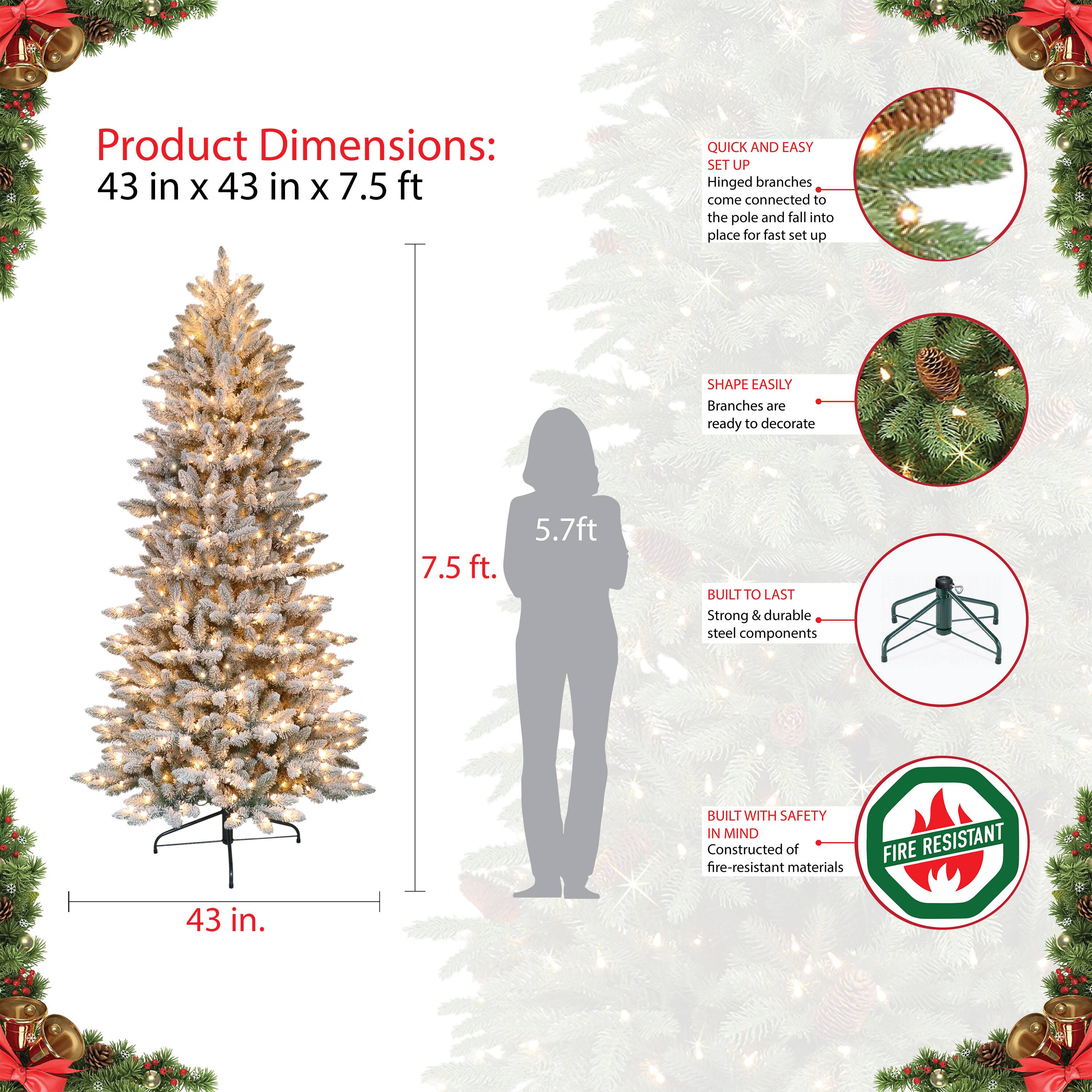 7.5ft. Pre-Lit Fraser Fir Artificial Christmas Tree, Clear Lights