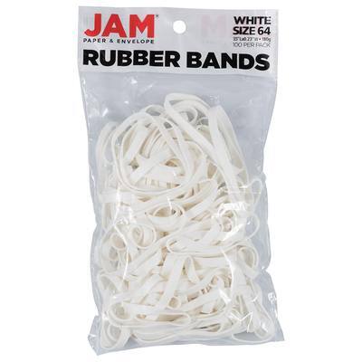 QHP Wide Rubber Braiding Bands – 50g Box, Approx. 450 Bands, Resealable, Color White