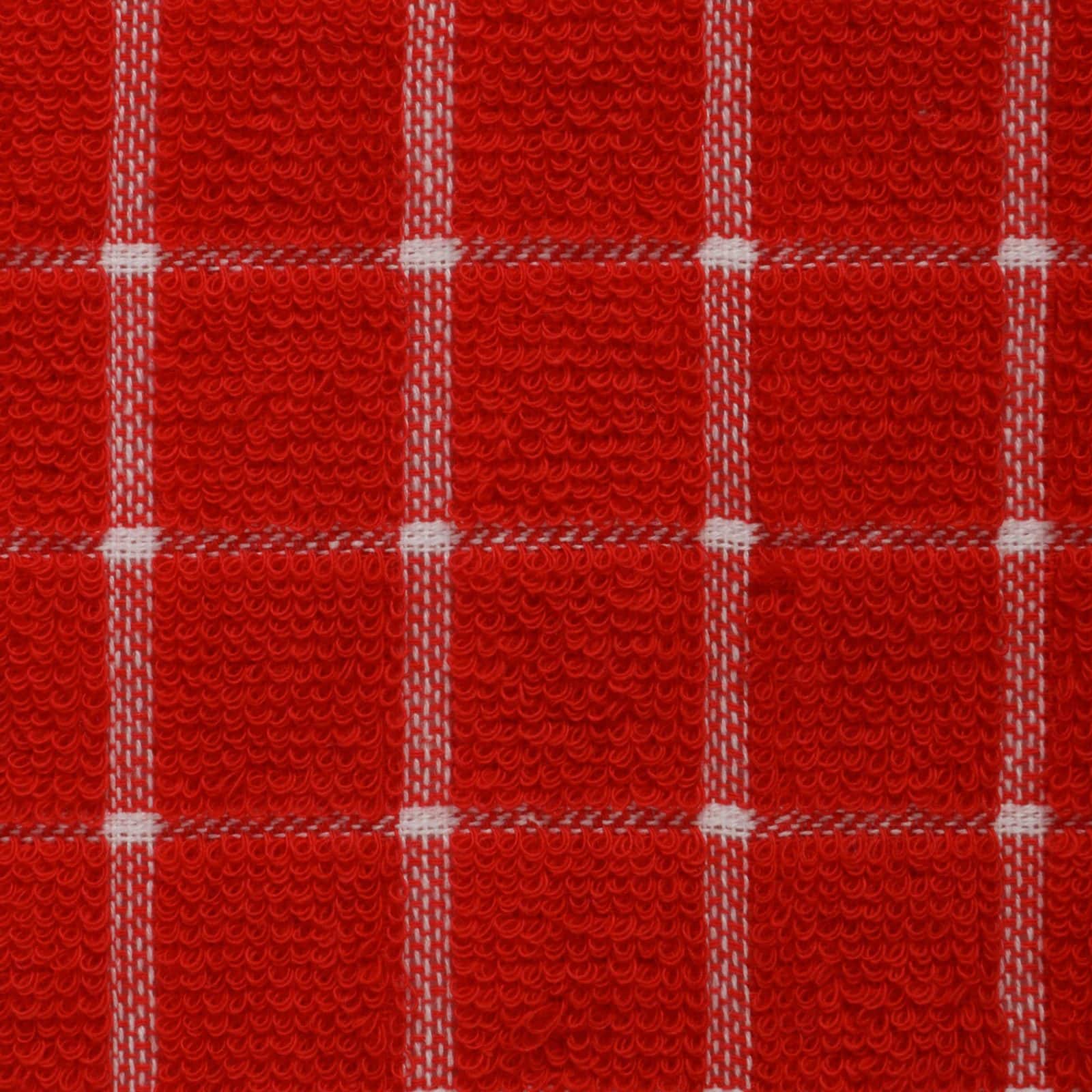 DII&#xAE; Red &#x26; White Windowpane Terry Dishcloths, 6ct.