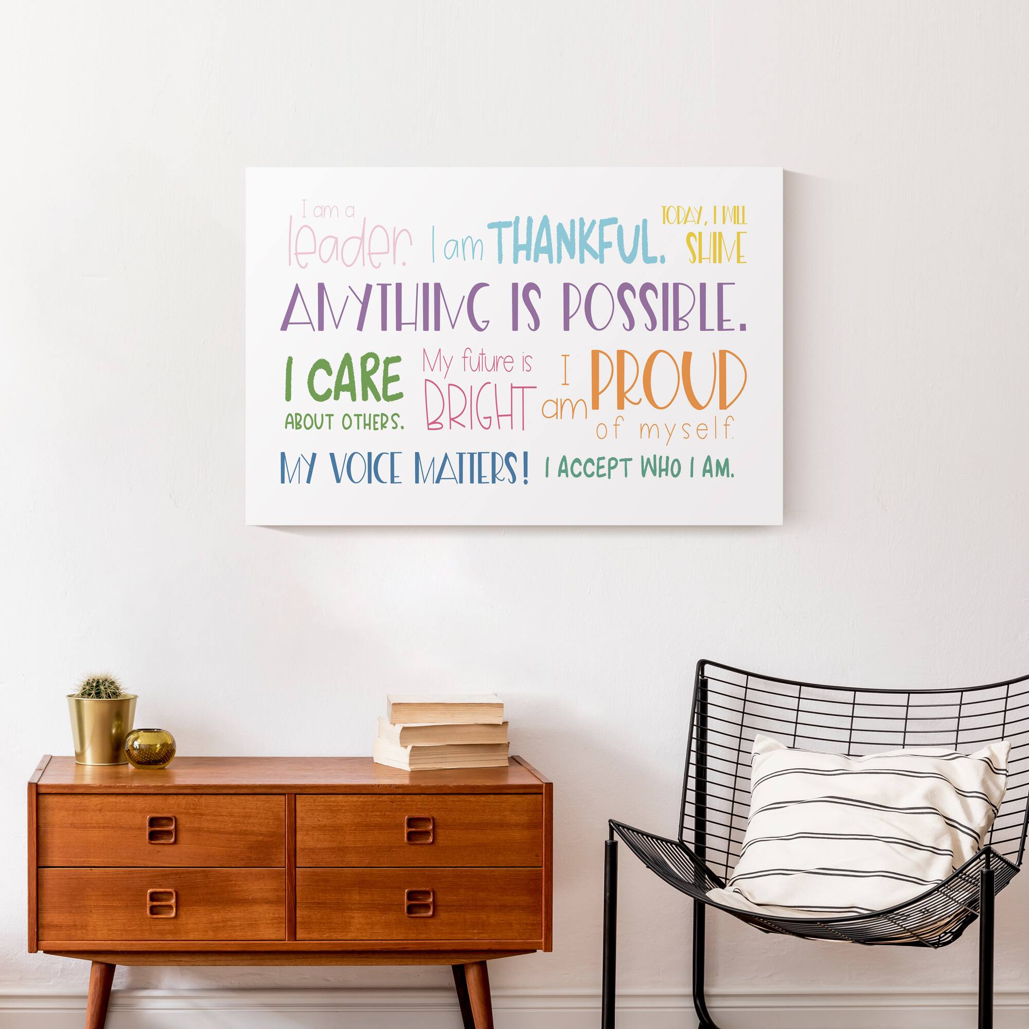 I Am Words 20&#x22; x 30&#x22; Canvas Wall Art