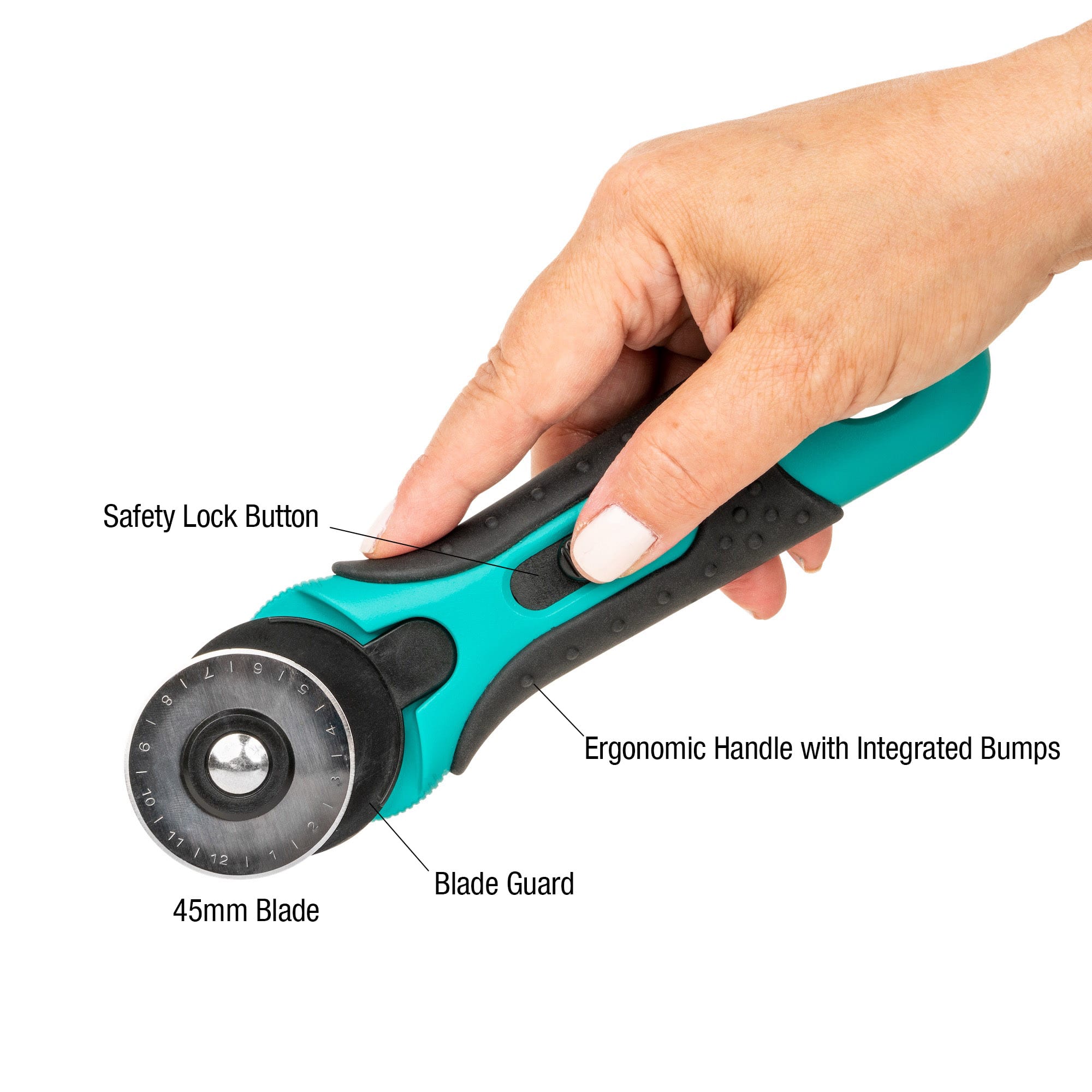 SINGER&#xAE; ProSeries 45mm Stick Rotary Cutter with Ergonomic Handle &#x26; Blade Replacement