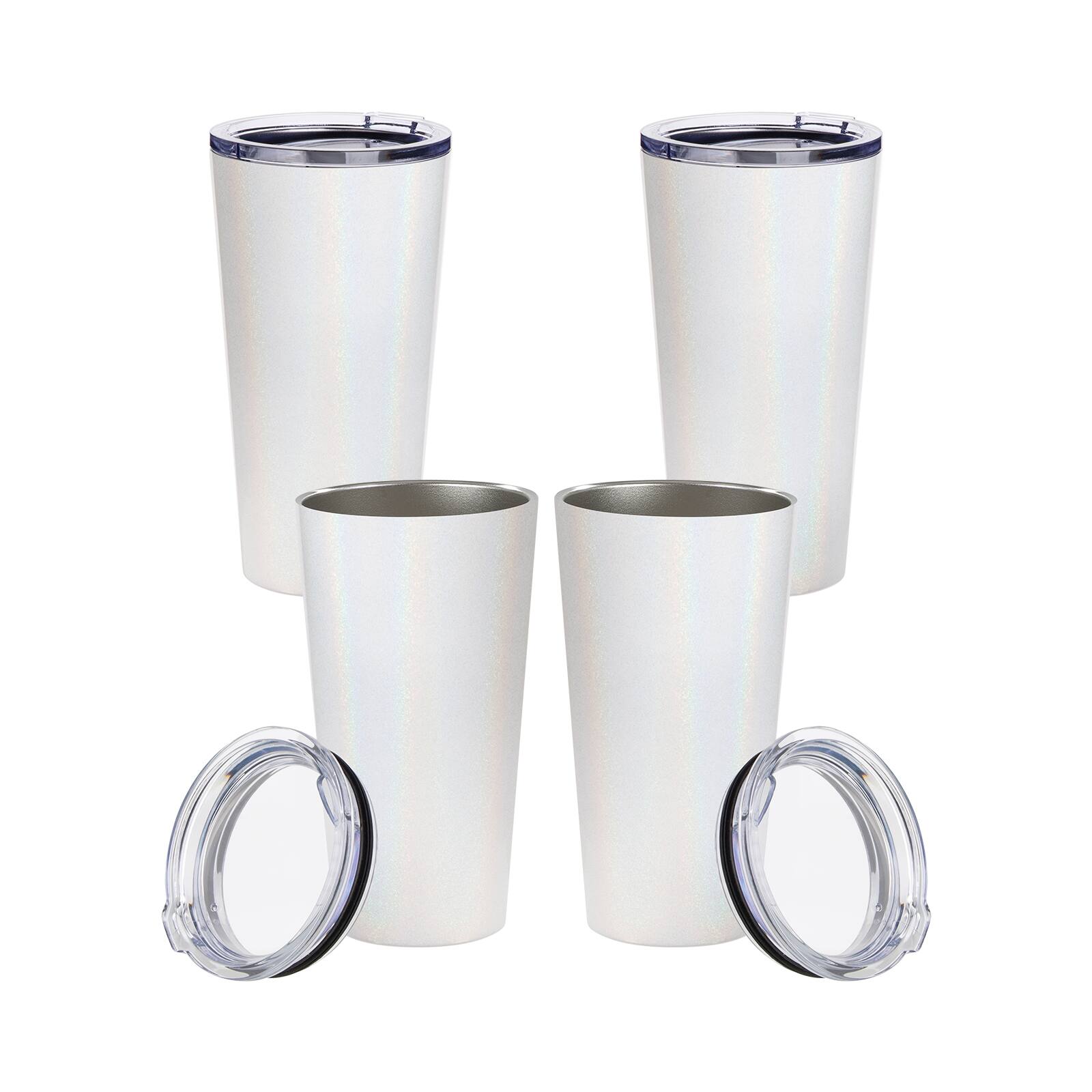 Craft Express White Glitter Sublimation Tumblers, 4ct.