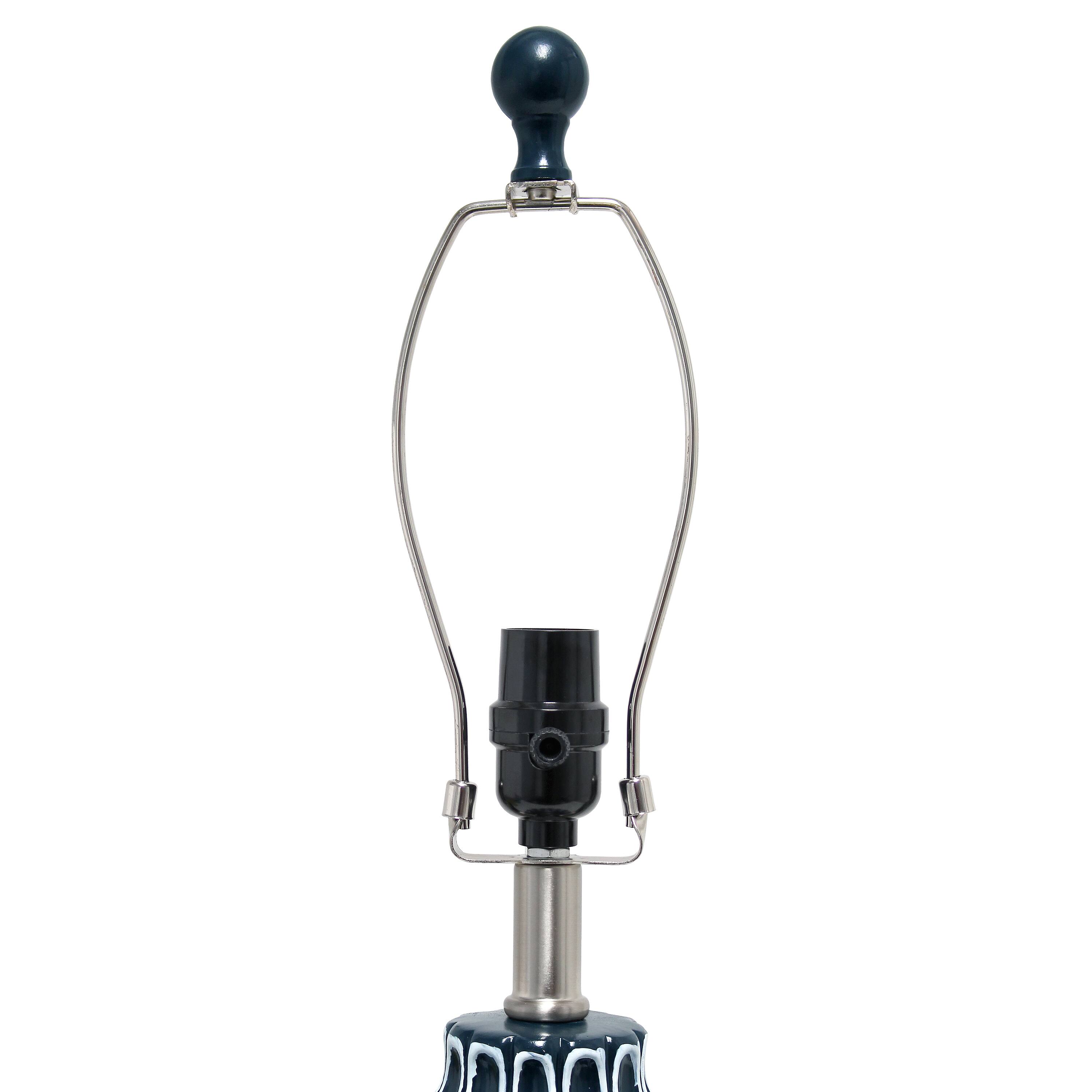 Lalia Home 22&#x22; Blue Moroccan Table Lamp with Fabric White Shade