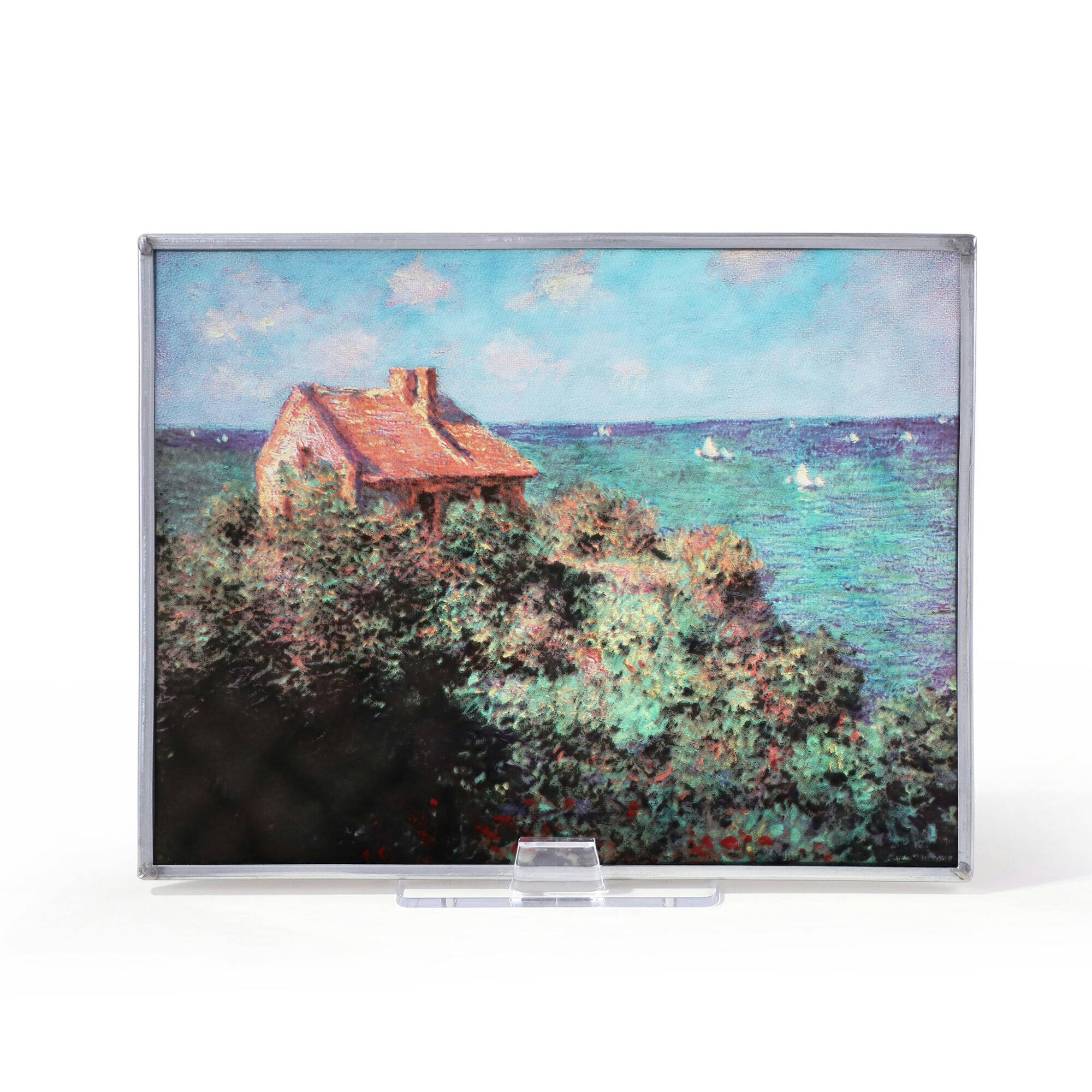 Design Toscano Fisherman&#x27;s Cottage on the Cliffs at Varengeville 1882 Art Glass Panel