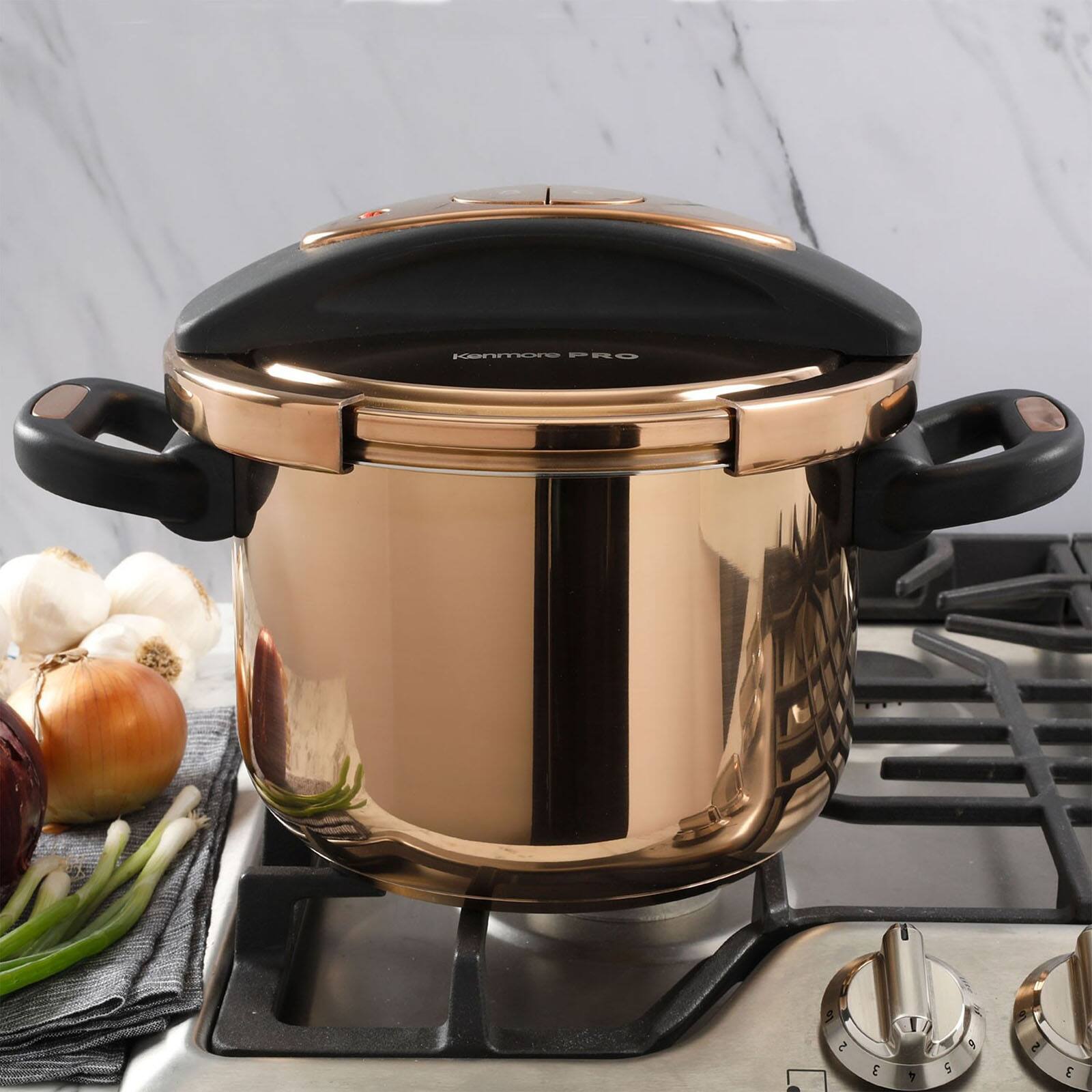 Kenmore® Bloomfield 6qt. Rose Gold Aluminum Pressure Cooker
