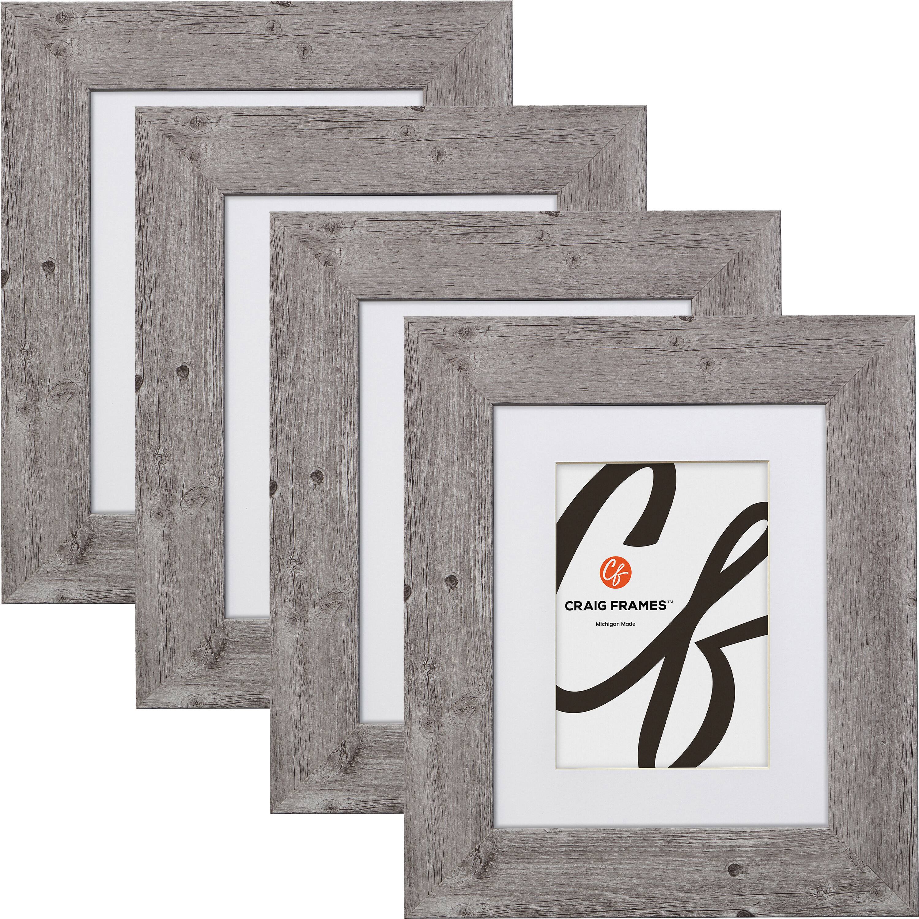 4 Pack Craig Frames American Barn Light Gray Picture Frame with Mat
