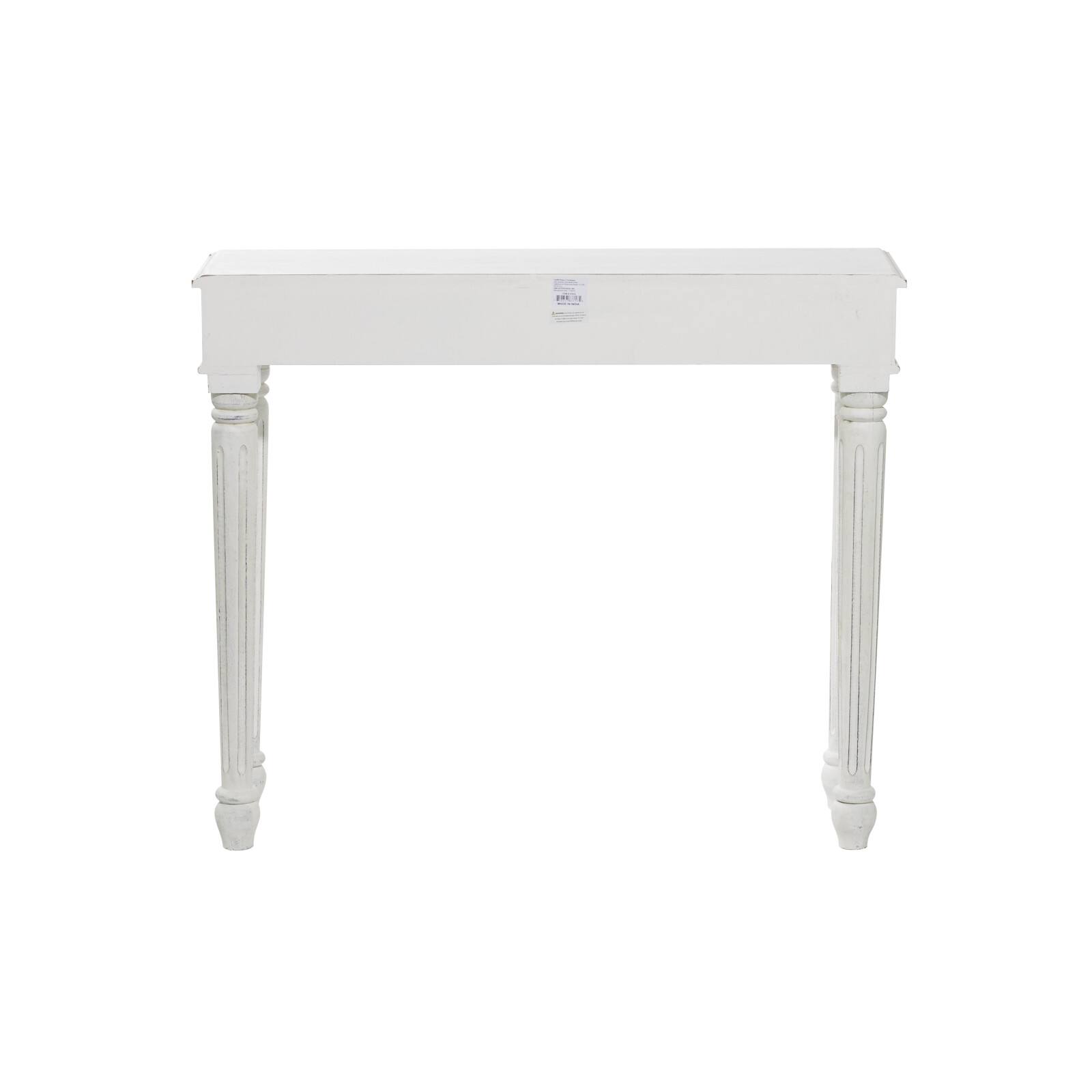 White Farmhouse Mango Wood Console Table, 30&#x22; x 36&#x22;