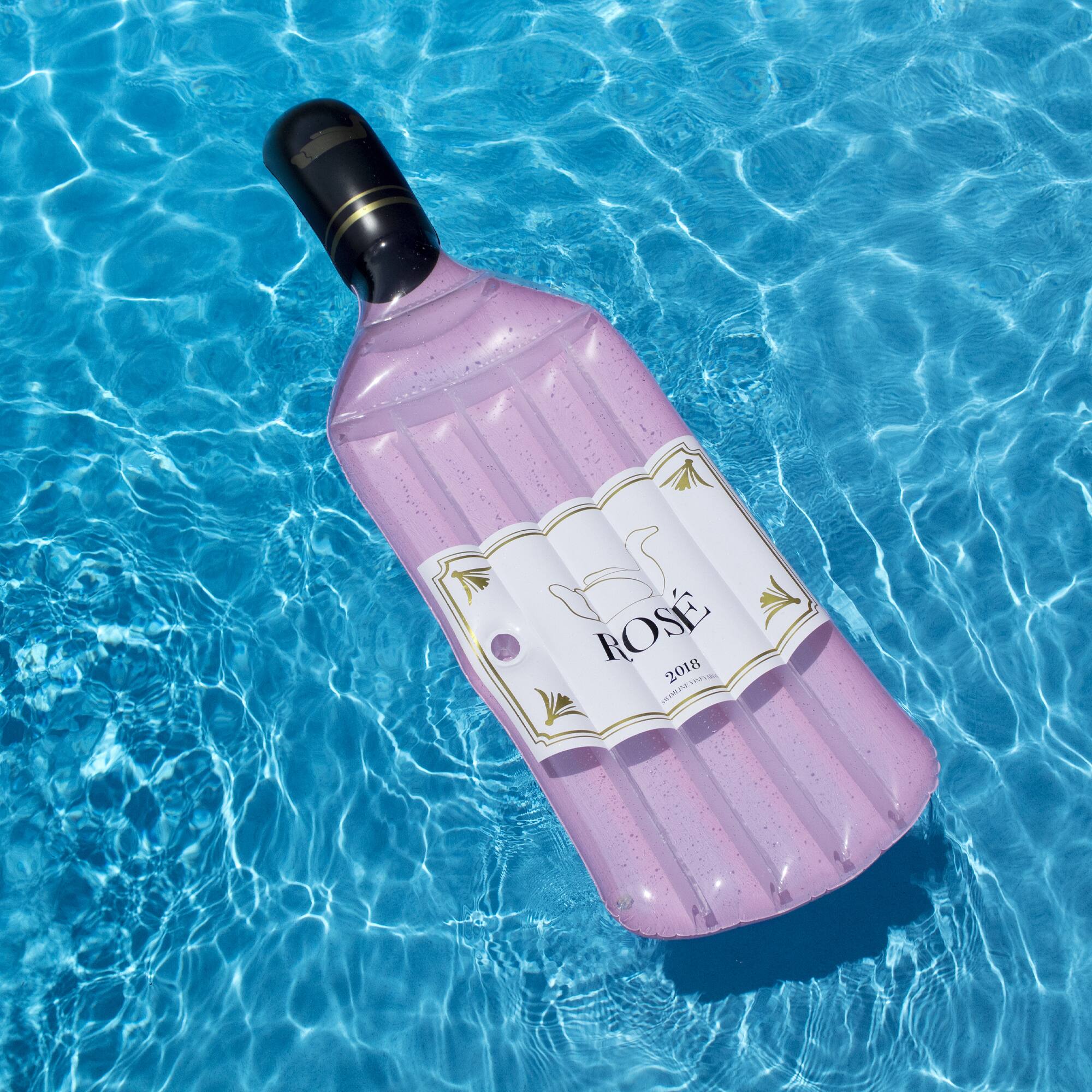 Swimline 94" Inflatable Rosé Bottle Pool Lounge Float