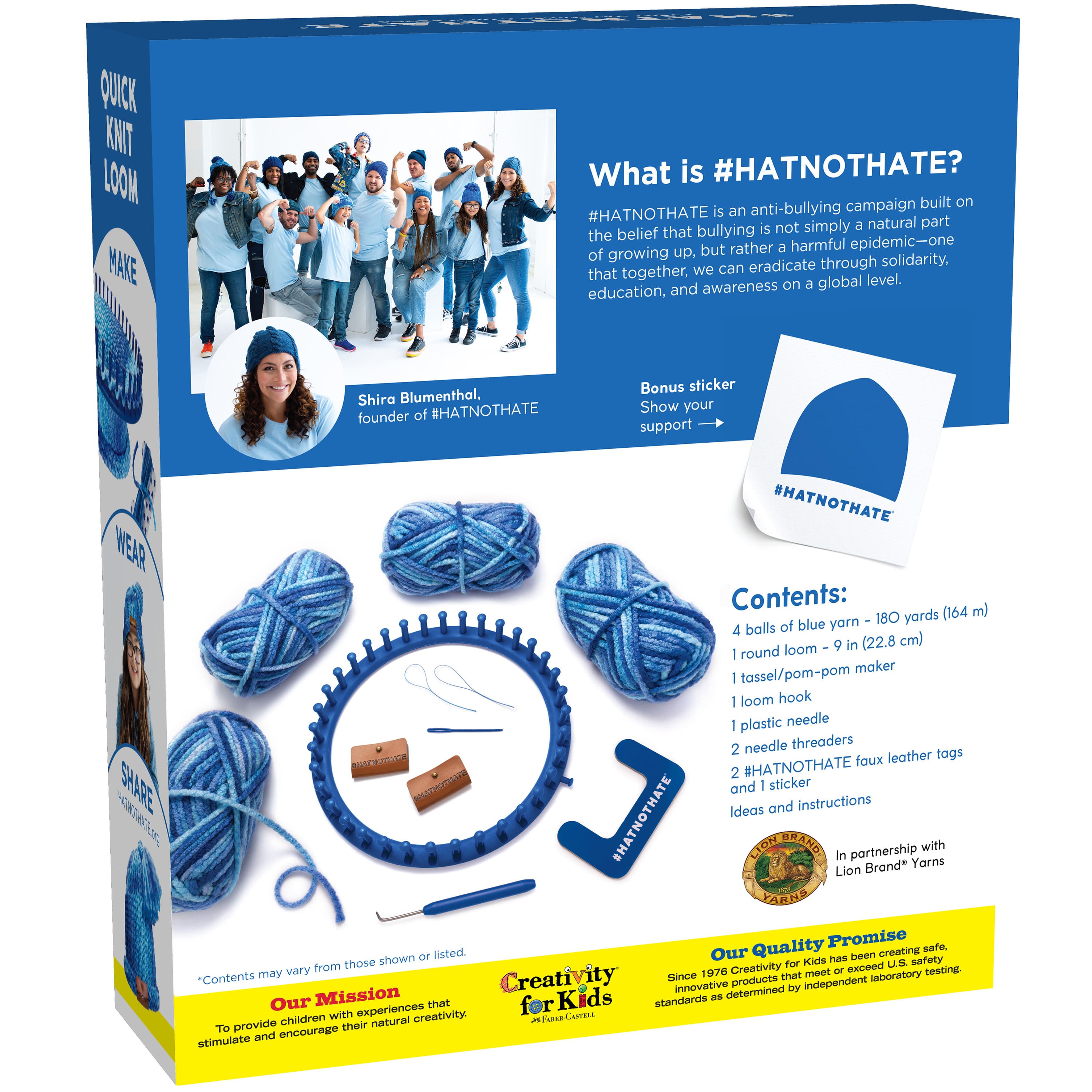 Creativity for Kids&#xAE; Hat Not Hate Quick Knit Loom Kit