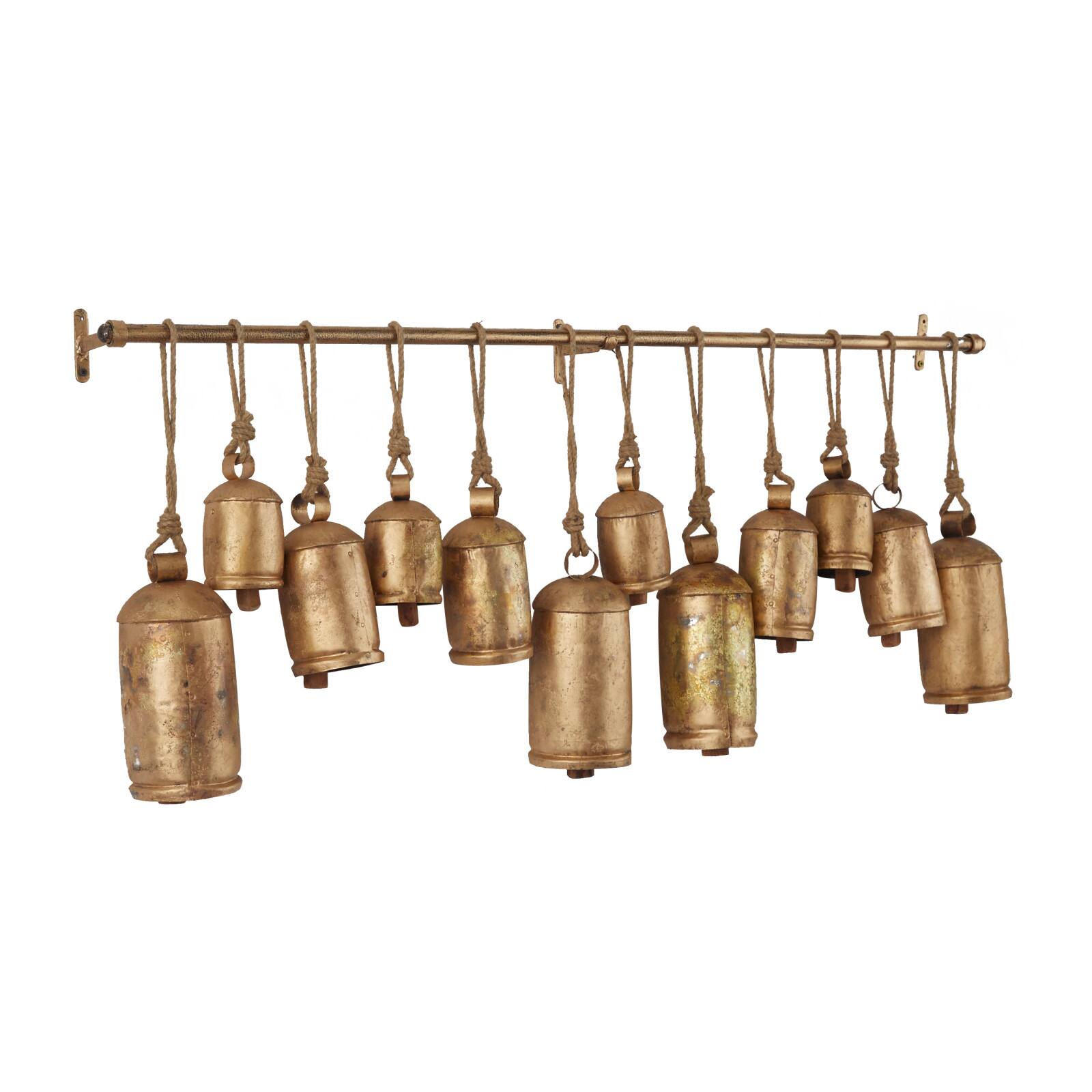 48&#x22; Metal Bohemian Decorative Cow Bells