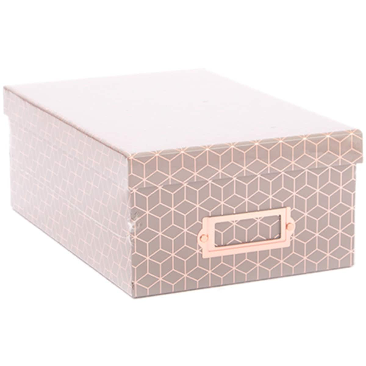 DCWV&#xAE; Gray &#x26; Rose Gold Photo Box with Bookplate