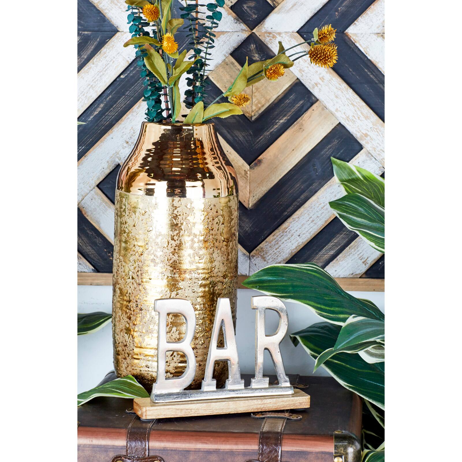 10" Silver Aluminum Glam Bar Tabletop Sign