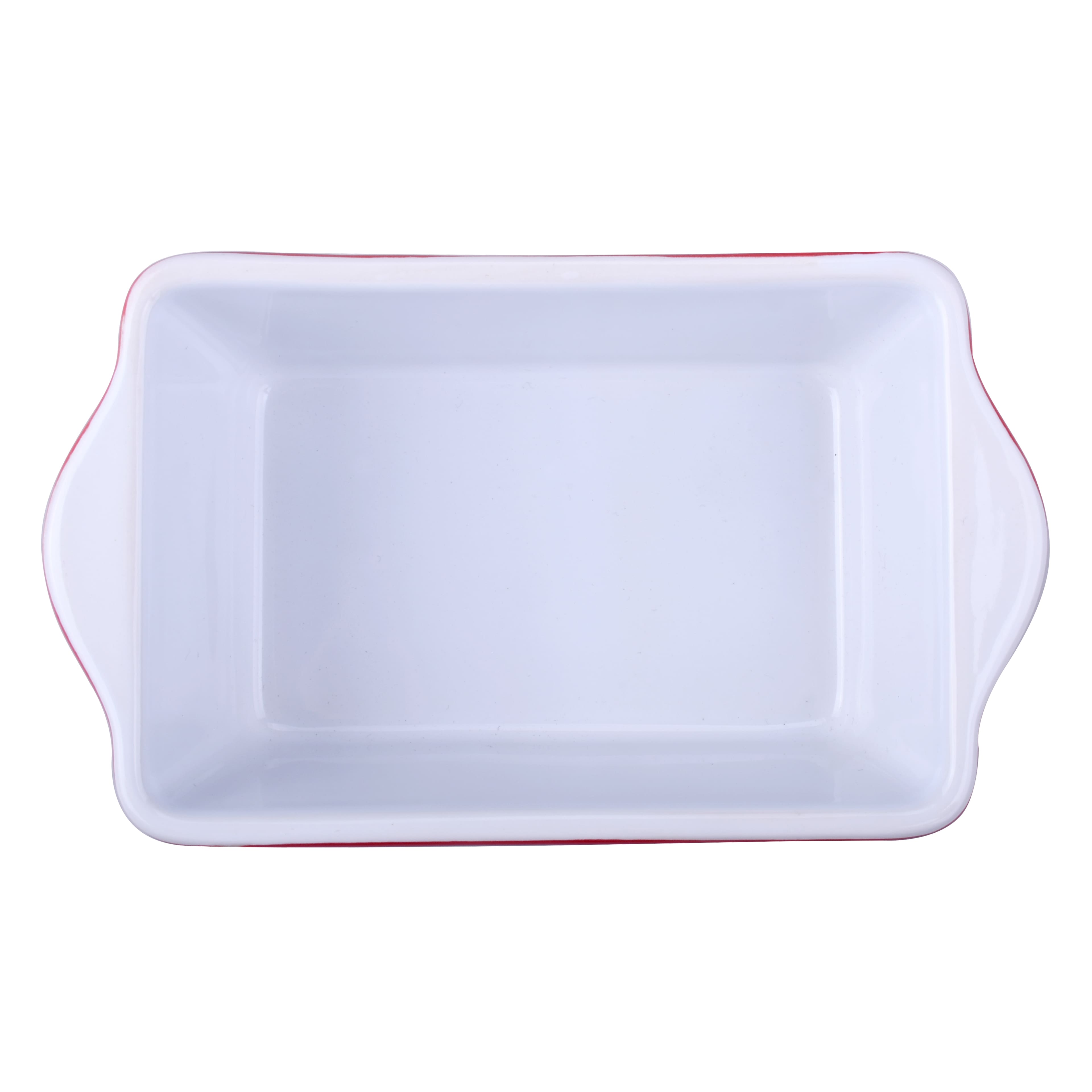 Mini Red &#x26; White Snowflakes Ceramic Loaf Pan by Celebrate It&#xAE;