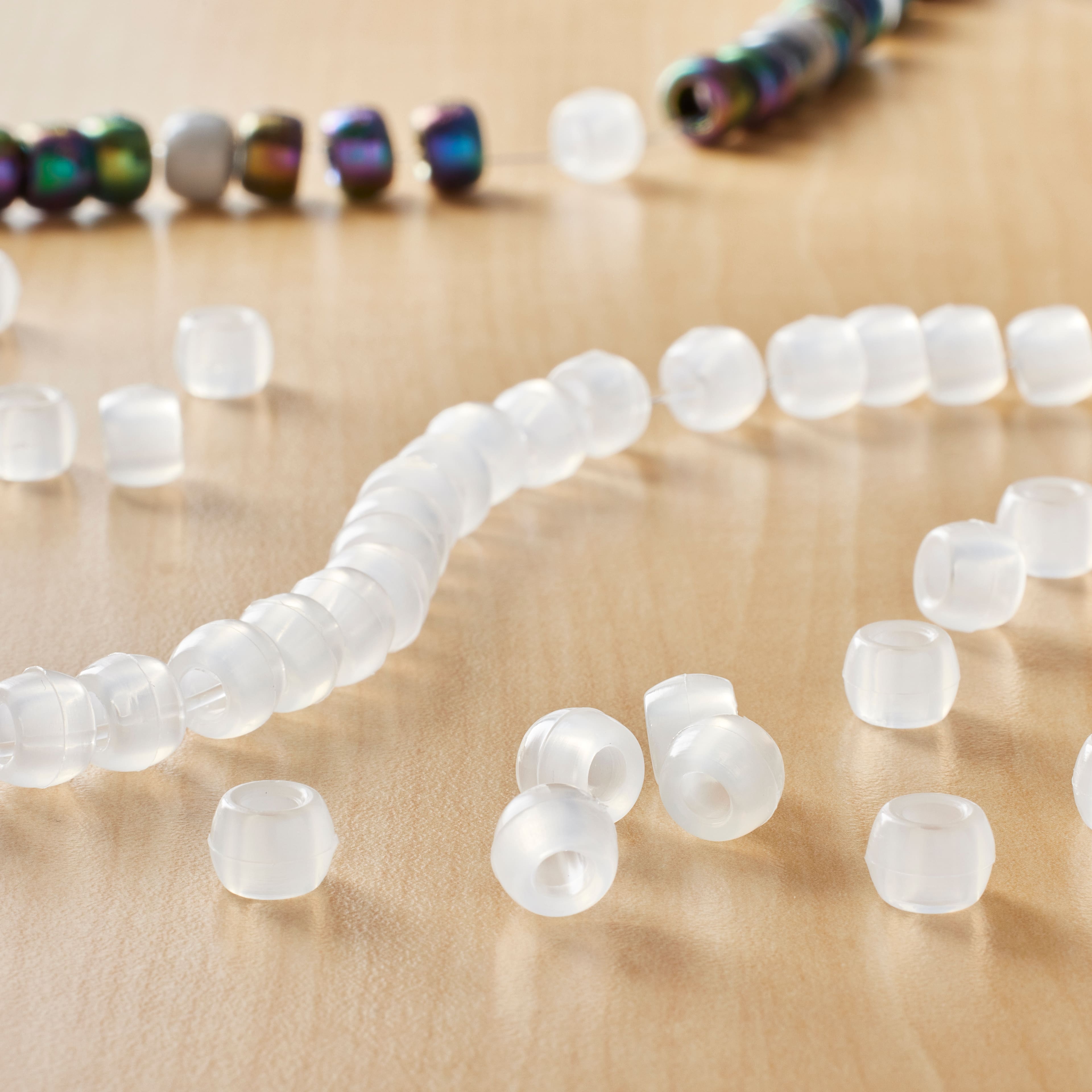 12 Packs: 280 ct. (3,360 total) Color Change Clear Pony Beads by Creatology&#x2122;, 6mm x 8mm