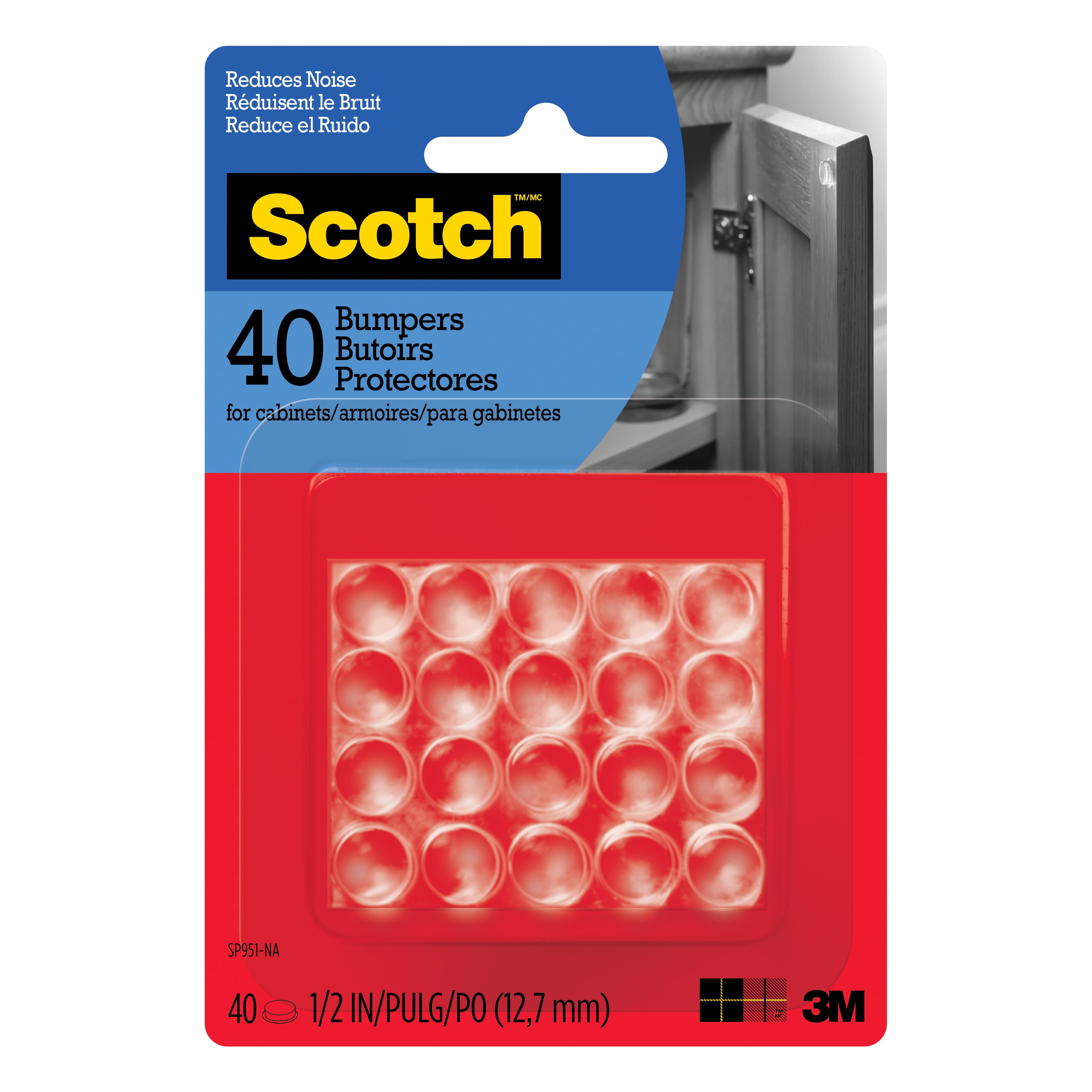 12 Packs: 40 ct. (480 total) Scotch&#x2122; Clear Round Self-Adhesive Bumpers