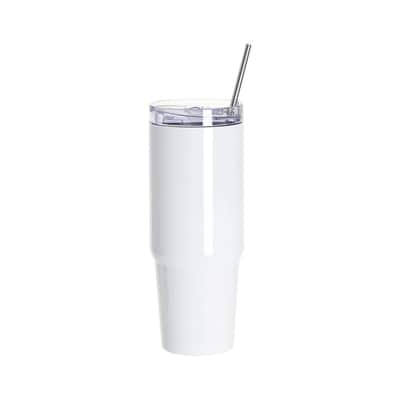 Craft Express 12oz. Frosted White Mason Jar Cup With Straw, 4ct.