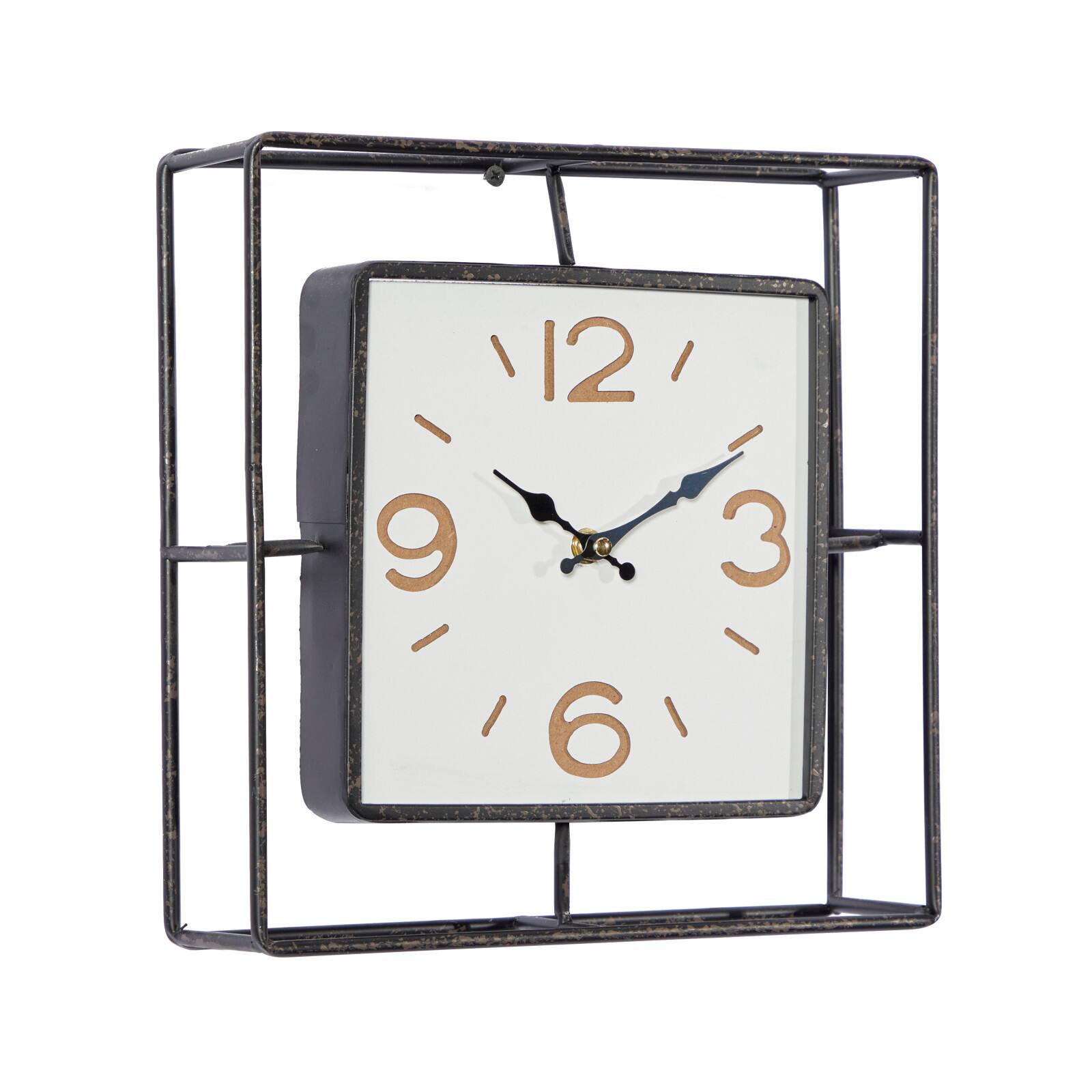 Black Contemporary Metal Wall Clock, 12" x 12"