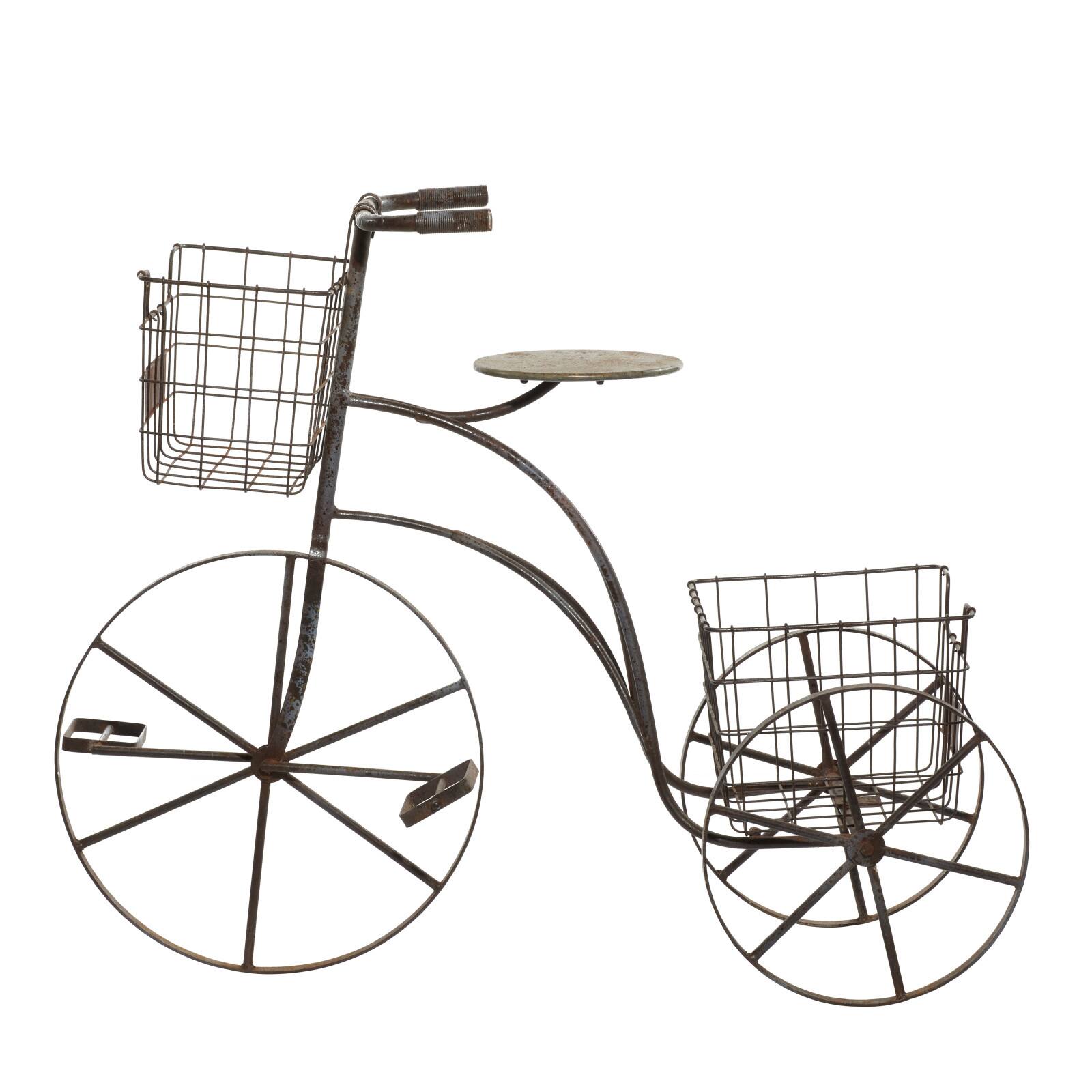 Brown Metal Farmhouse Plantstands, 33&#x22; x 41&#x22; x 13&#x22;
